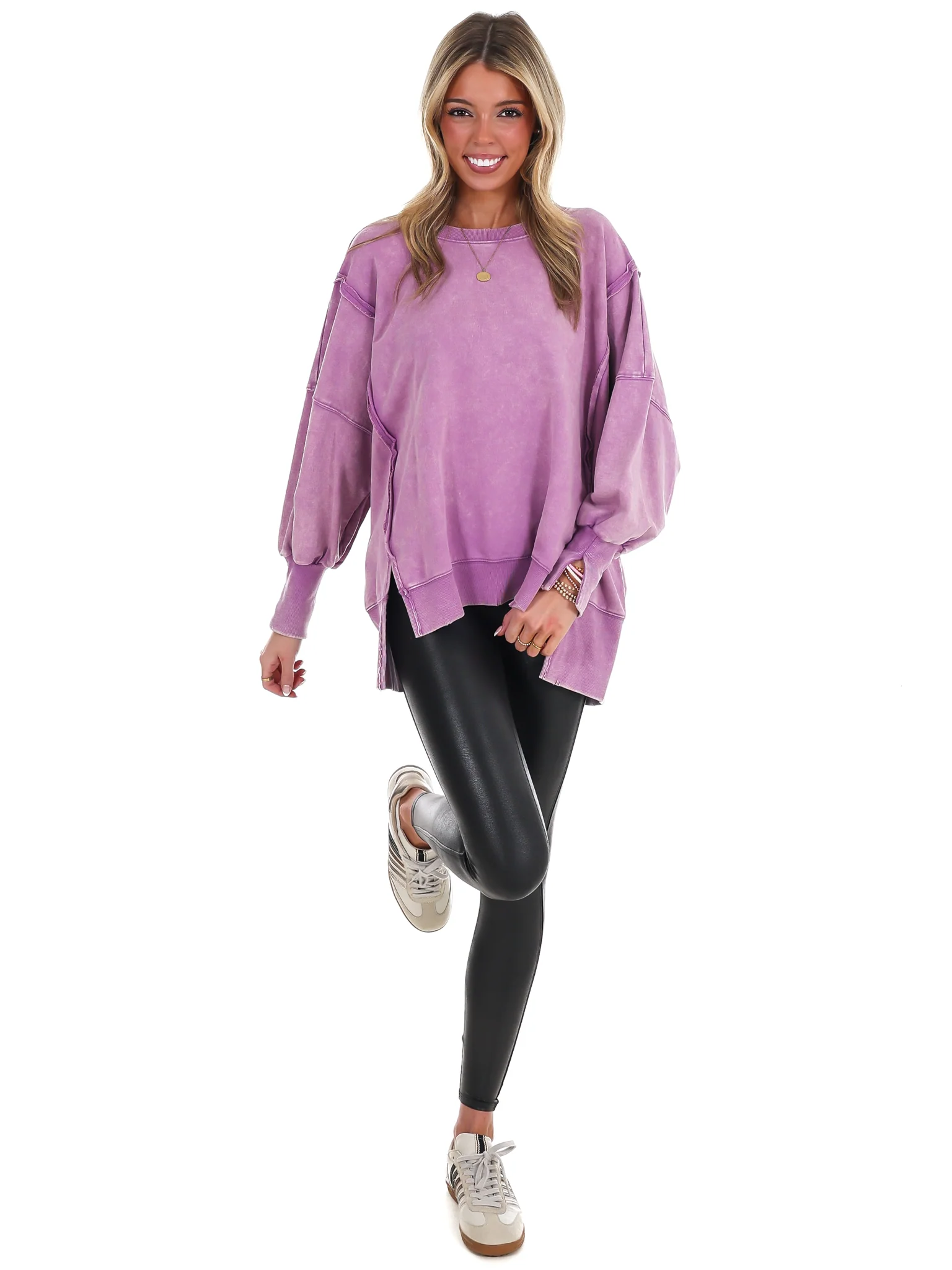 Lovely Life Acid Wash Sweatshirt - Image 75