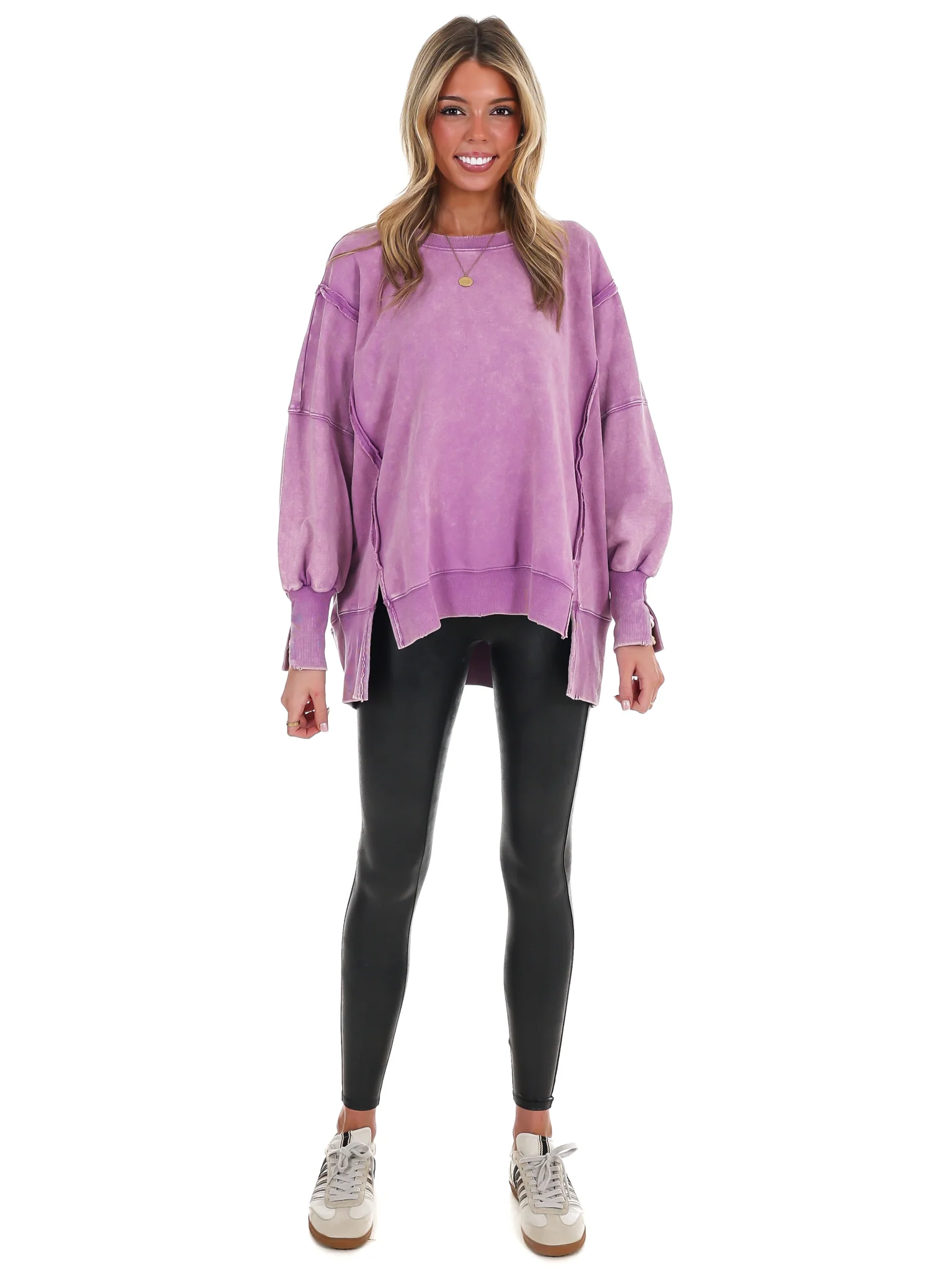 Lovely Life Acid Wash Sweatshirt - Image 76