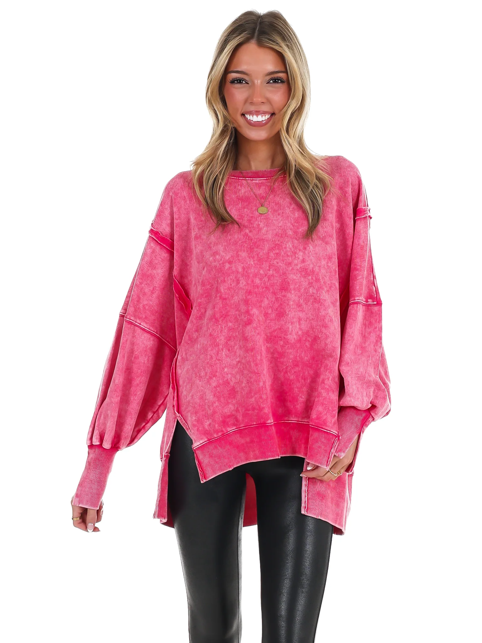 Lovely Life Acid Wash Sweatshirt - Image 80
