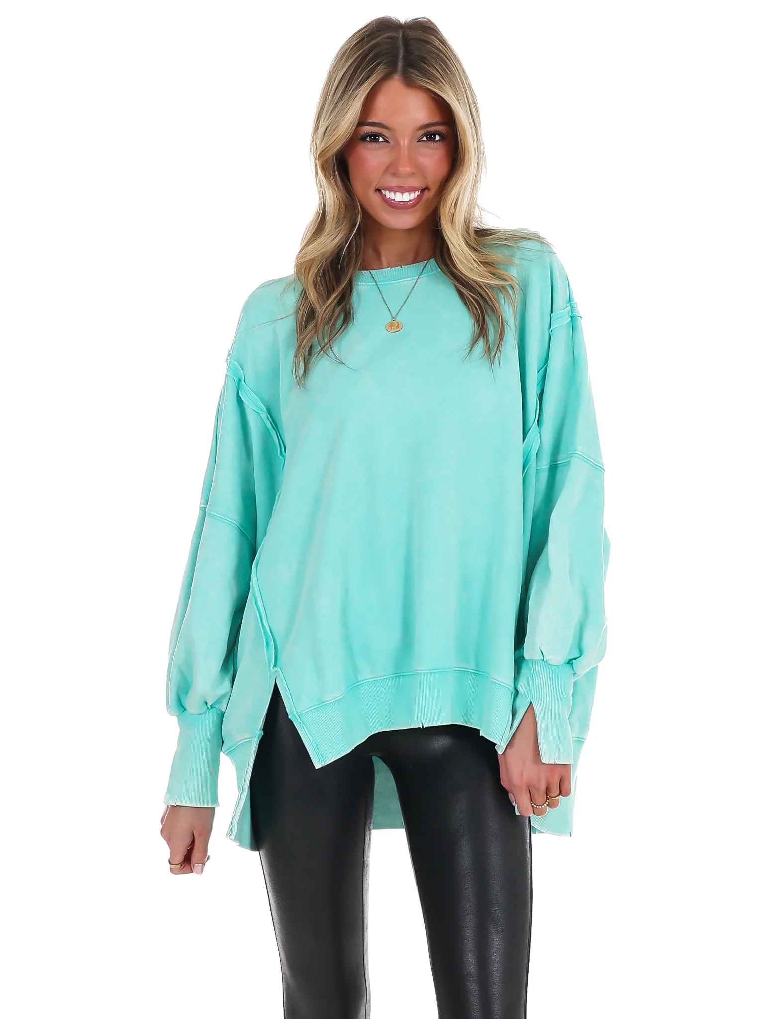 Lovely Life Acid Wash Sweatshirt - Image 86
