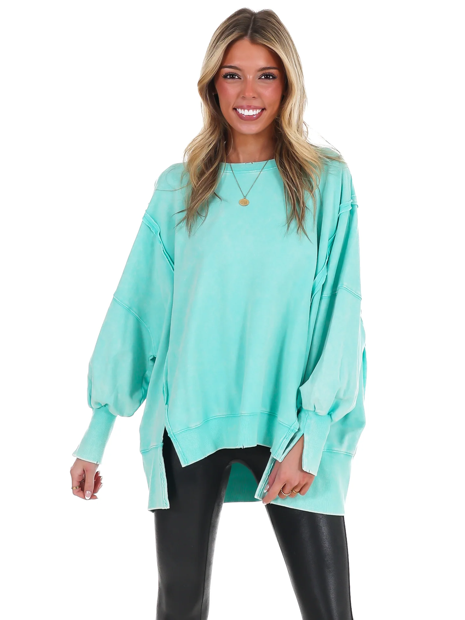 Lovely Life Acid Wash Sweatshirt - Image 88