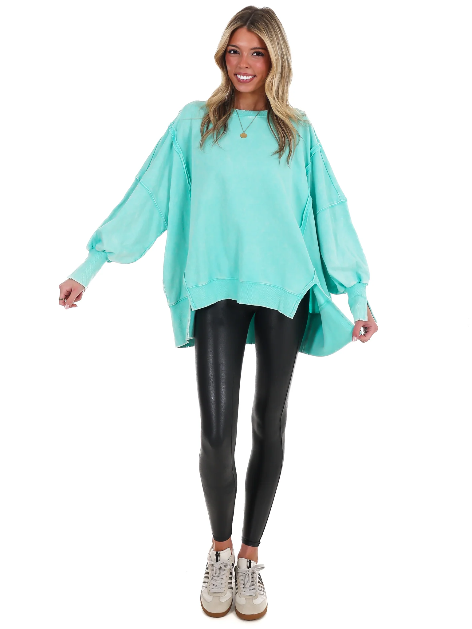 Lovely Life Acid Wash Sweatshirt - Image 89