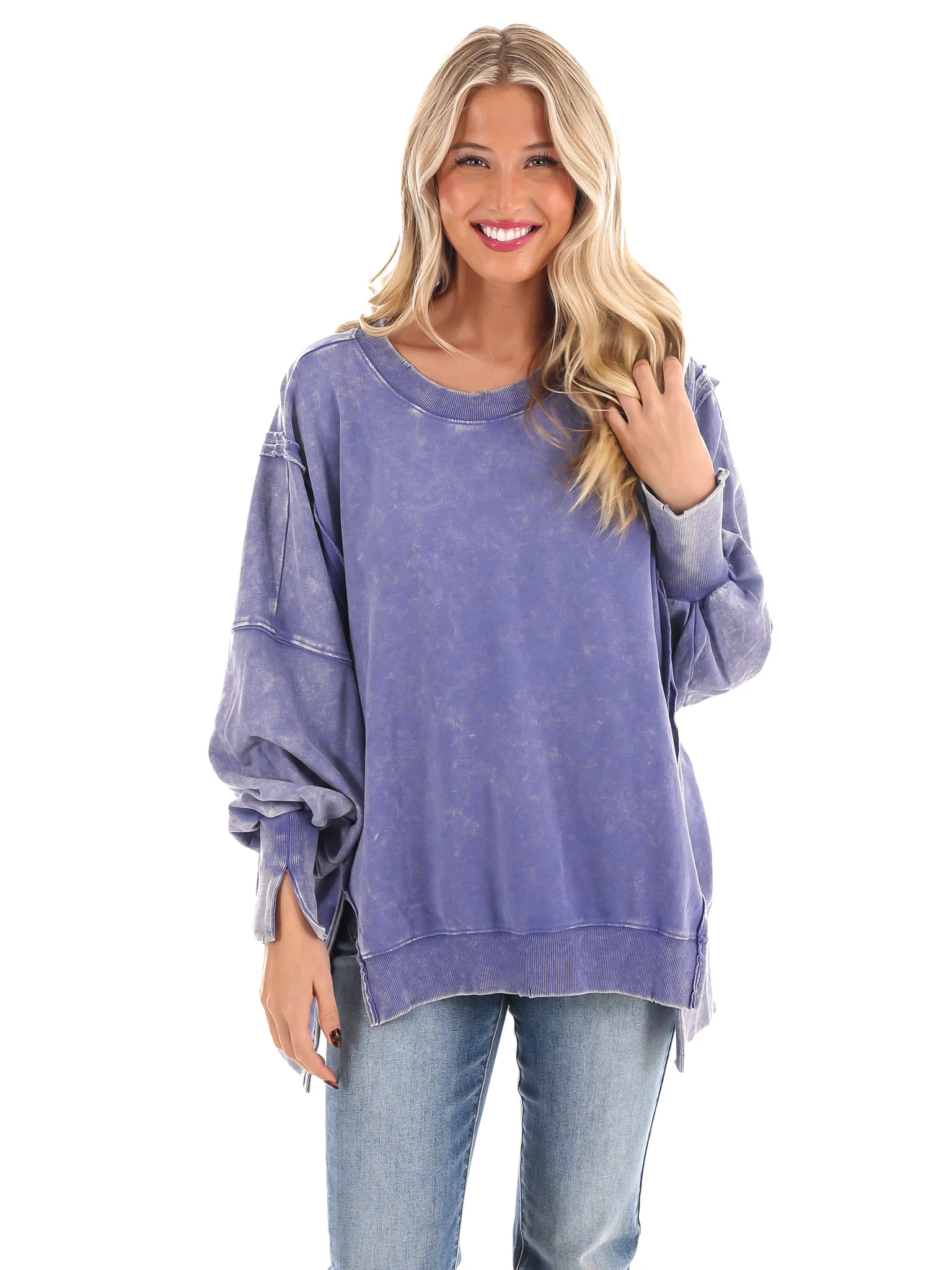 Lovely Life Acid Wash Sweatshirt - Image 9