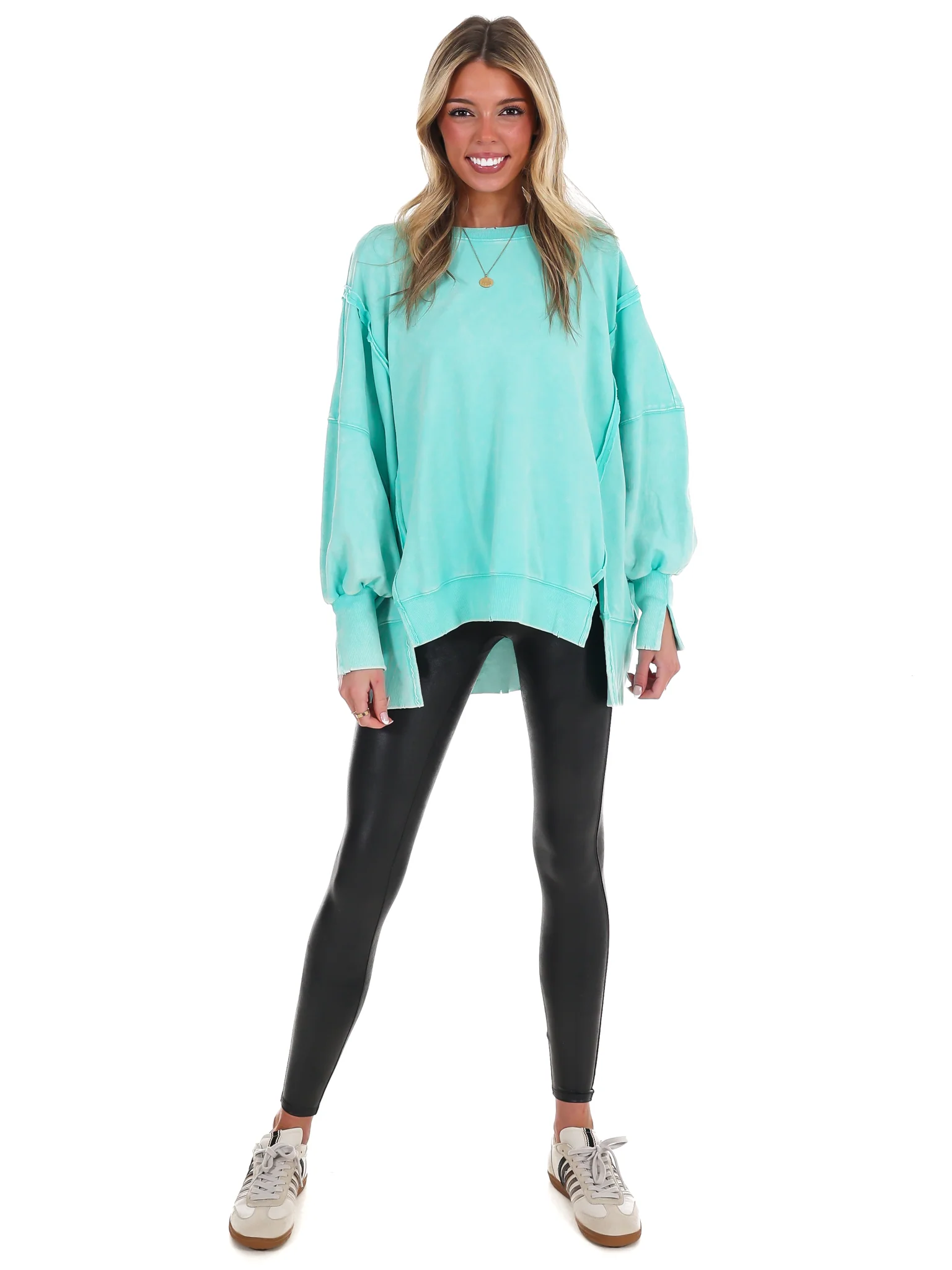 Lovely Life Acid Wash Sweatshirt - Image 91