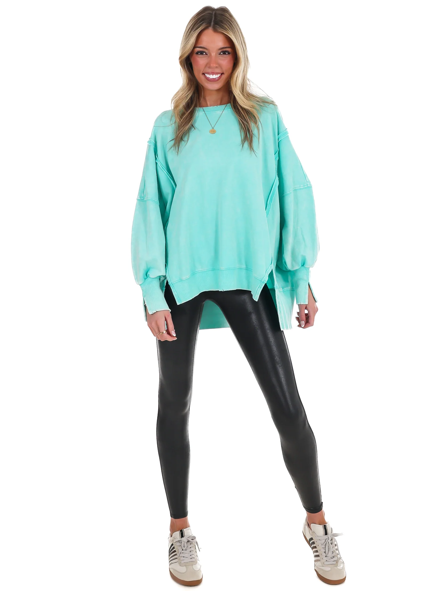 Lovely Life Acid Wash Sweatshirt - Image 92