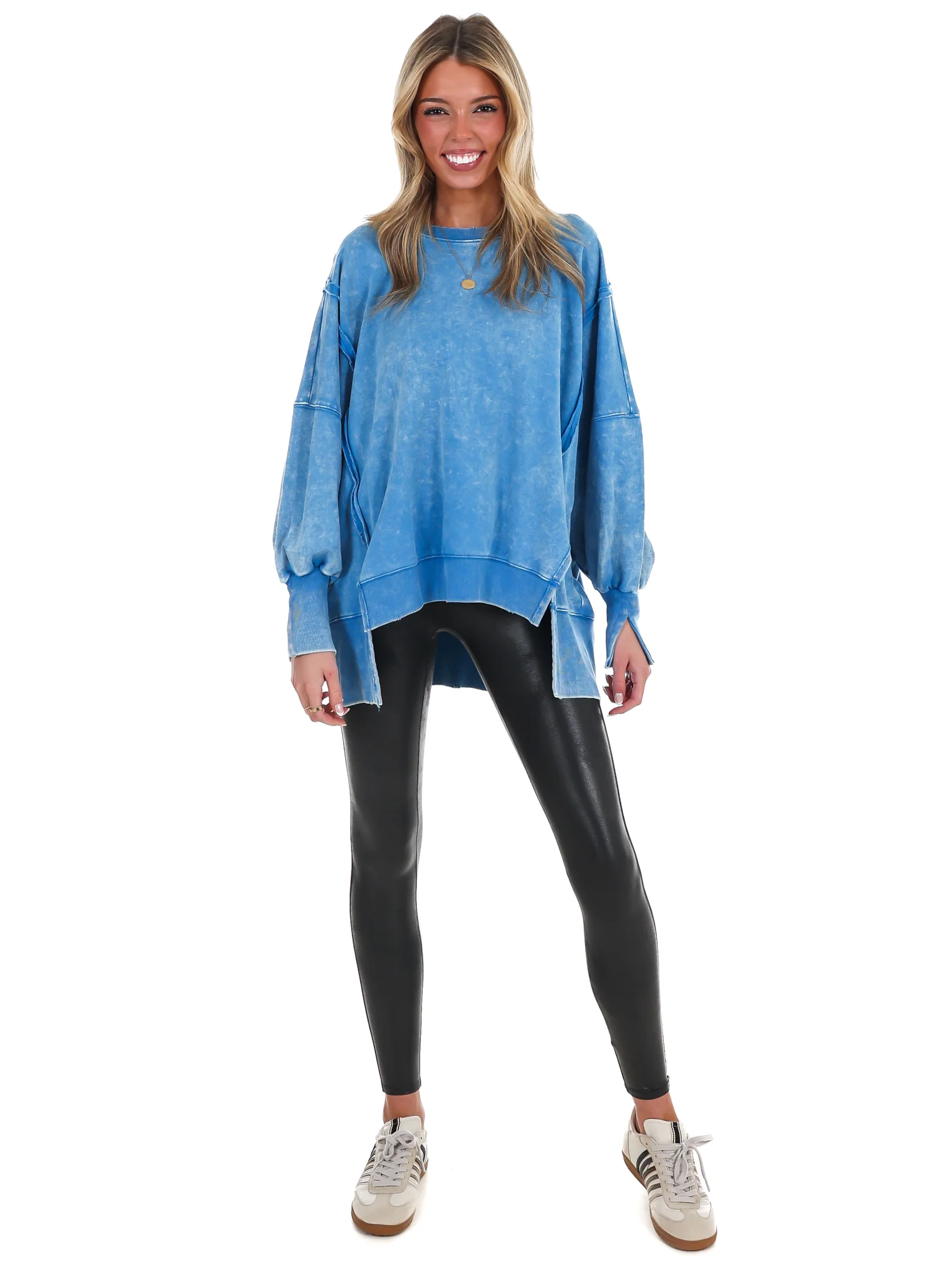 Lovely Life Acid Wash Sweatshirt - Image 95