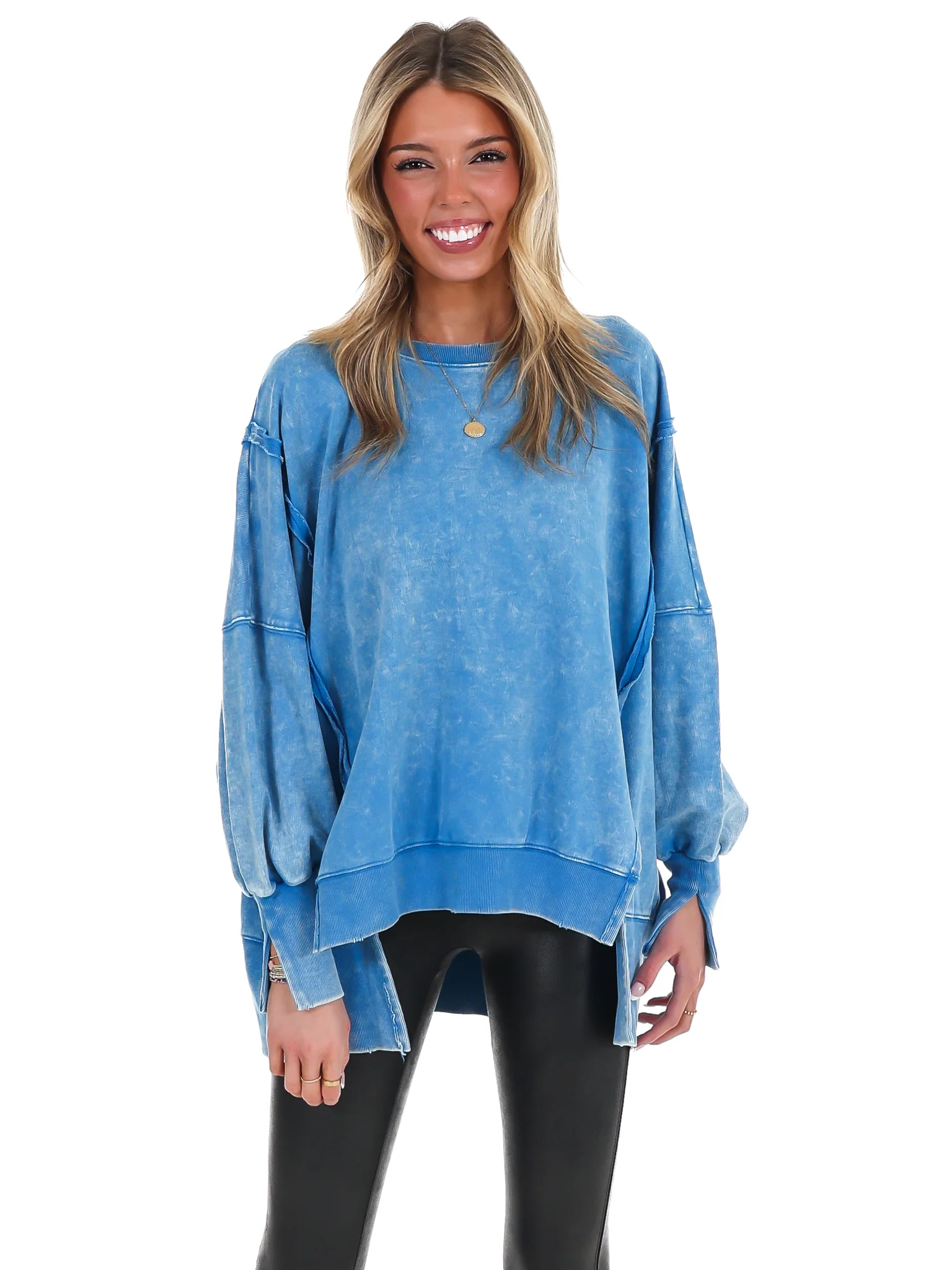 Lovely Life Acid Wash Sweatshirt - Image 96