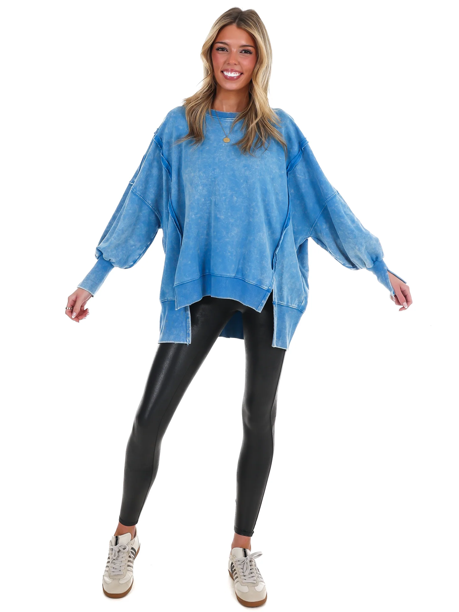 Lovely Life Acid Wash Sweatshirt - Image 97