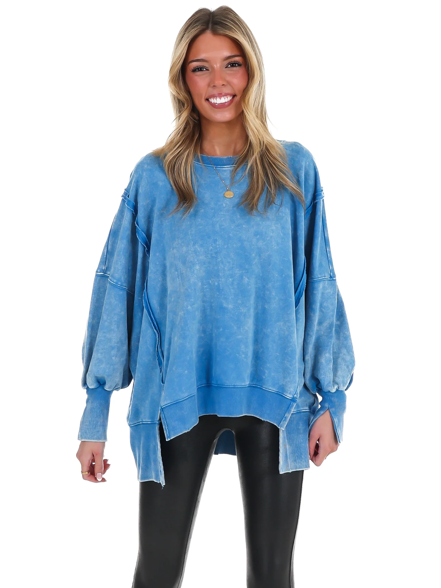 Lovely Life Acid Wash Sweatshirt - Image 98