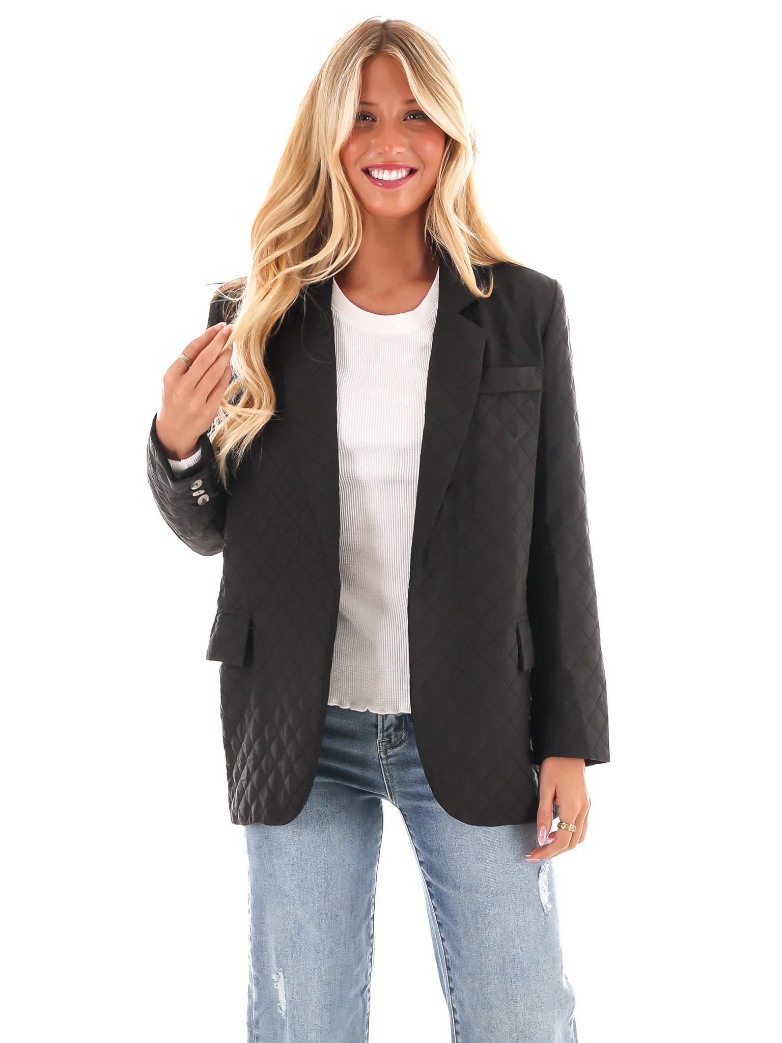 Lucky Me Quilted Blazer - Image 5