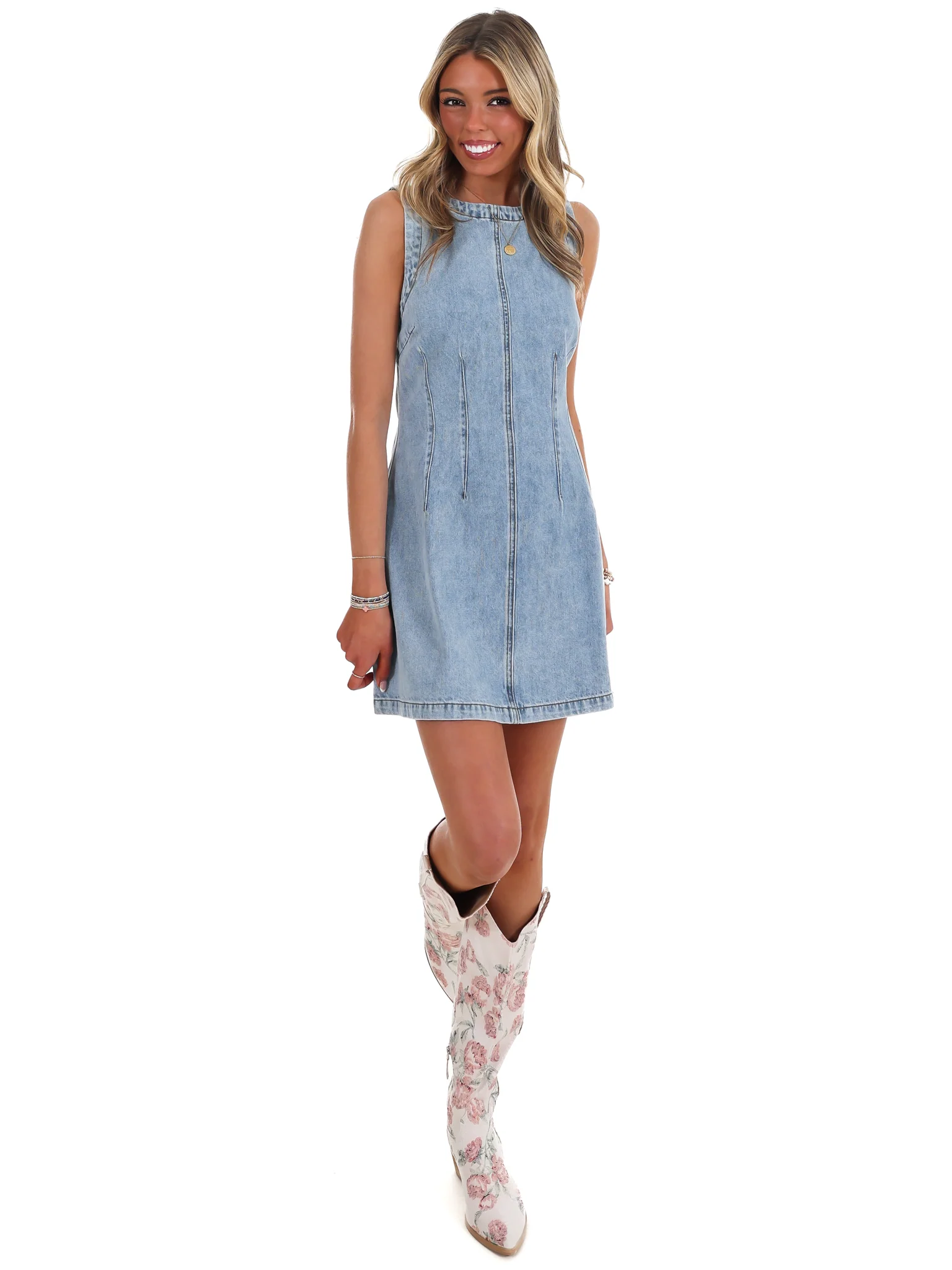 Lucky to Have You Denim Mini Dress - Image 6