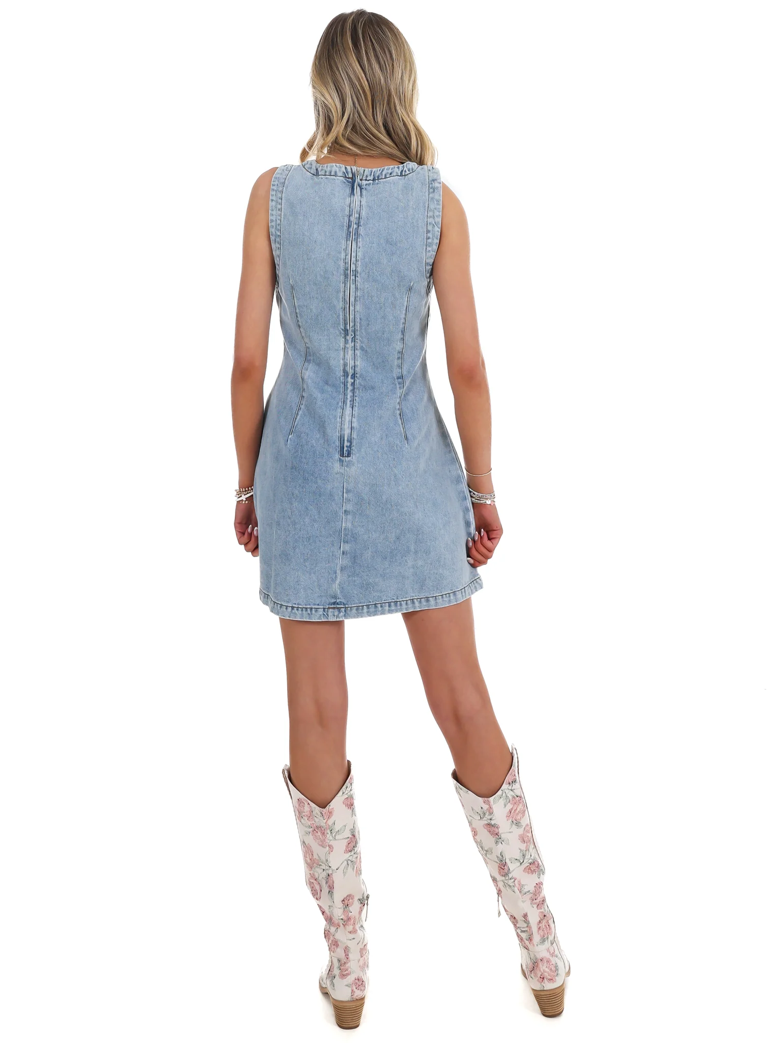 Lucky to Have You Denim Mini Dress - Image 8