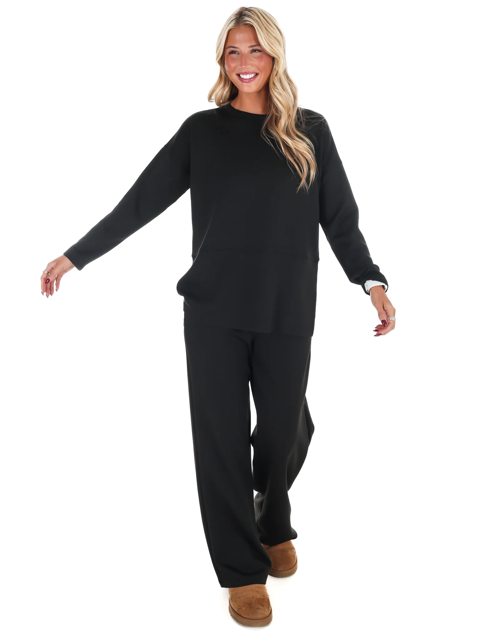 Luxe Scuba Side Slit Two Piece Set Doorbuster - Image 2