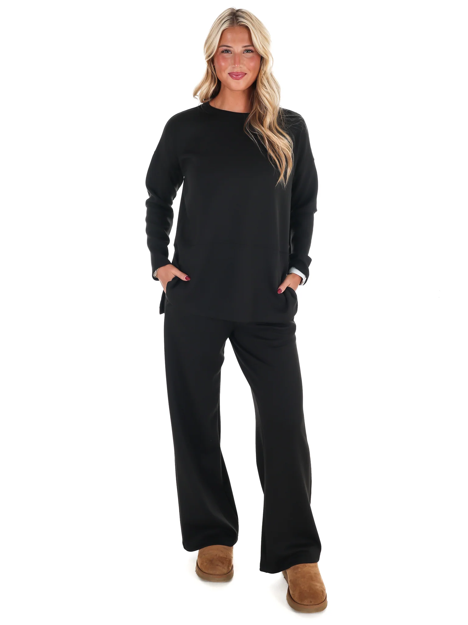 Luxe Scuba Side Slit Two Piece Set Doorbuster - Image 3