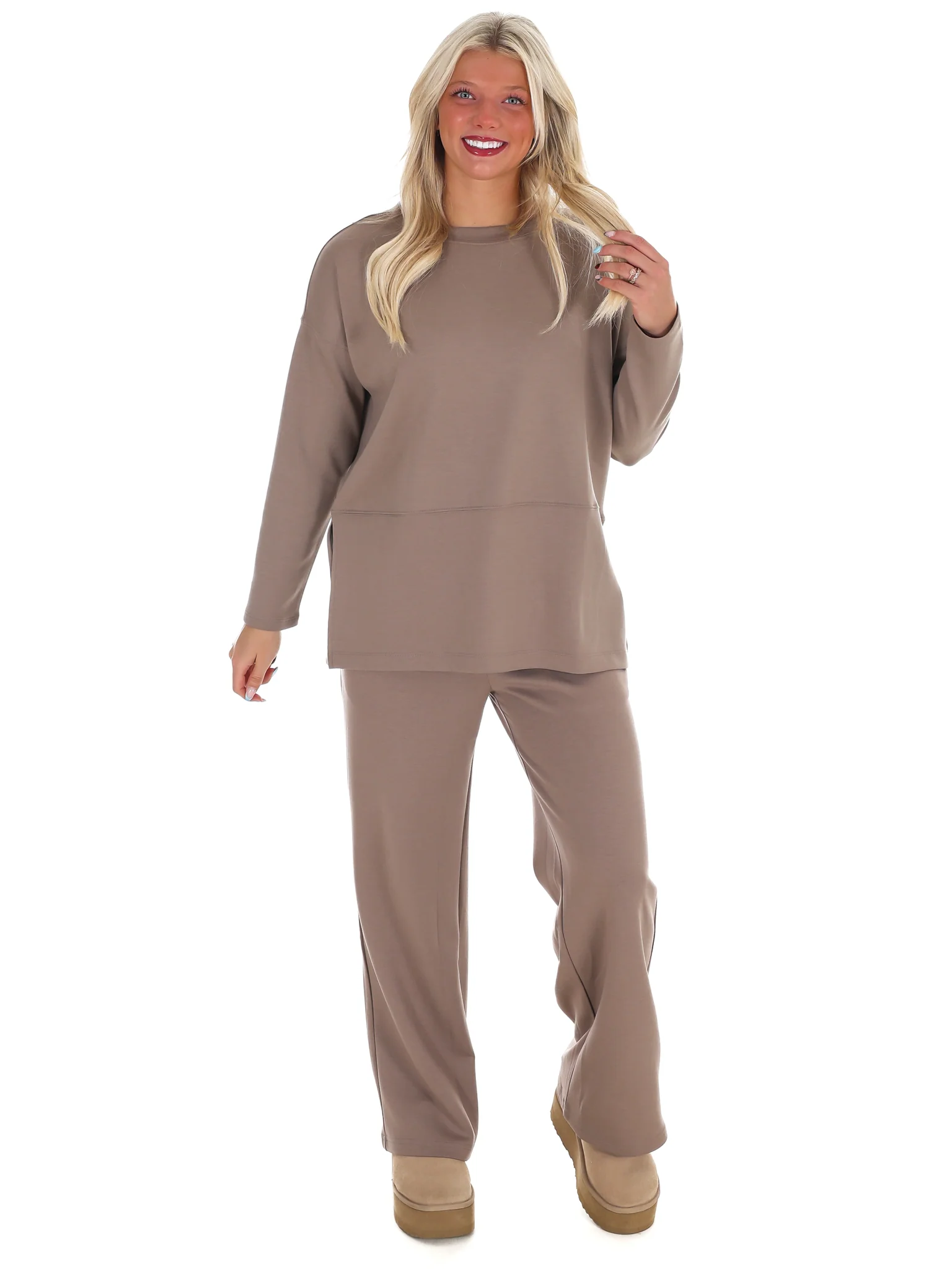 Luxe Scuba Side Slit Two Piece Set Doorbuster - Image 37
