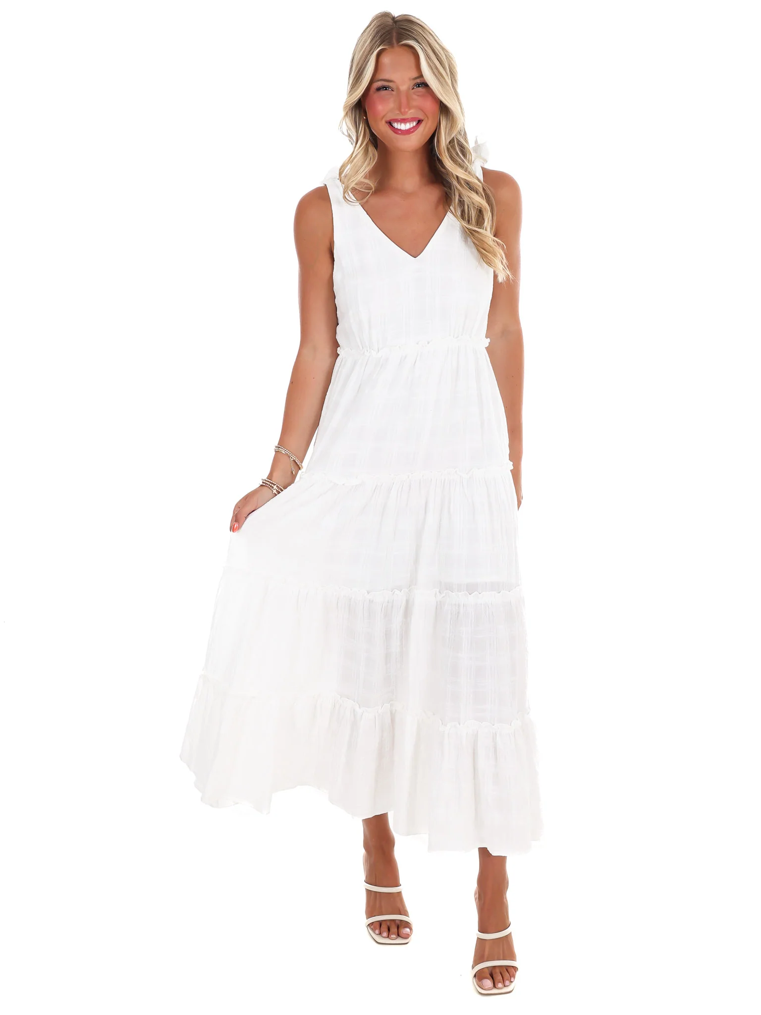 Made You Look Ruffle Midi Dress