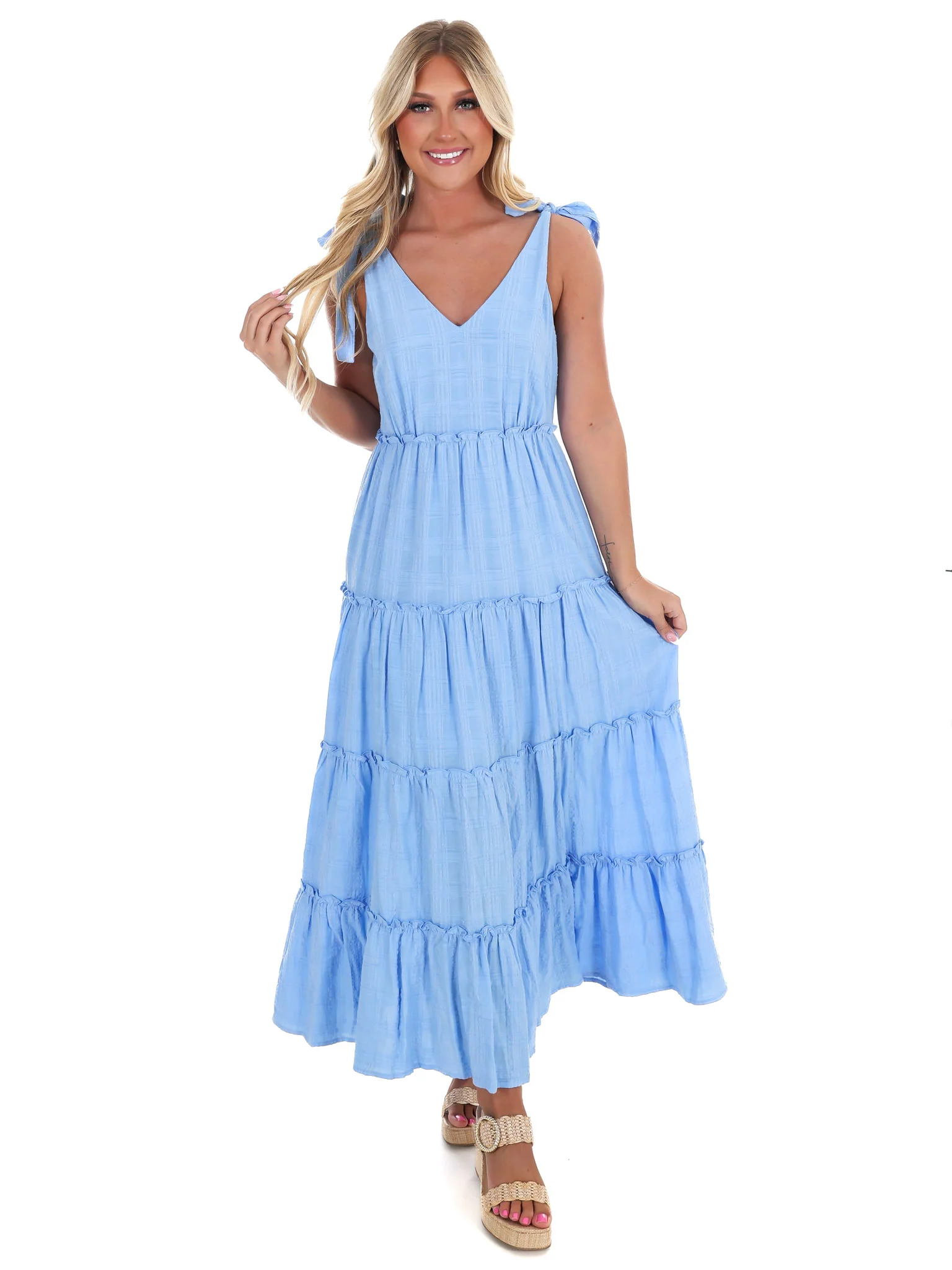 Made You Look Ruffle Midi Dress - Image 11
