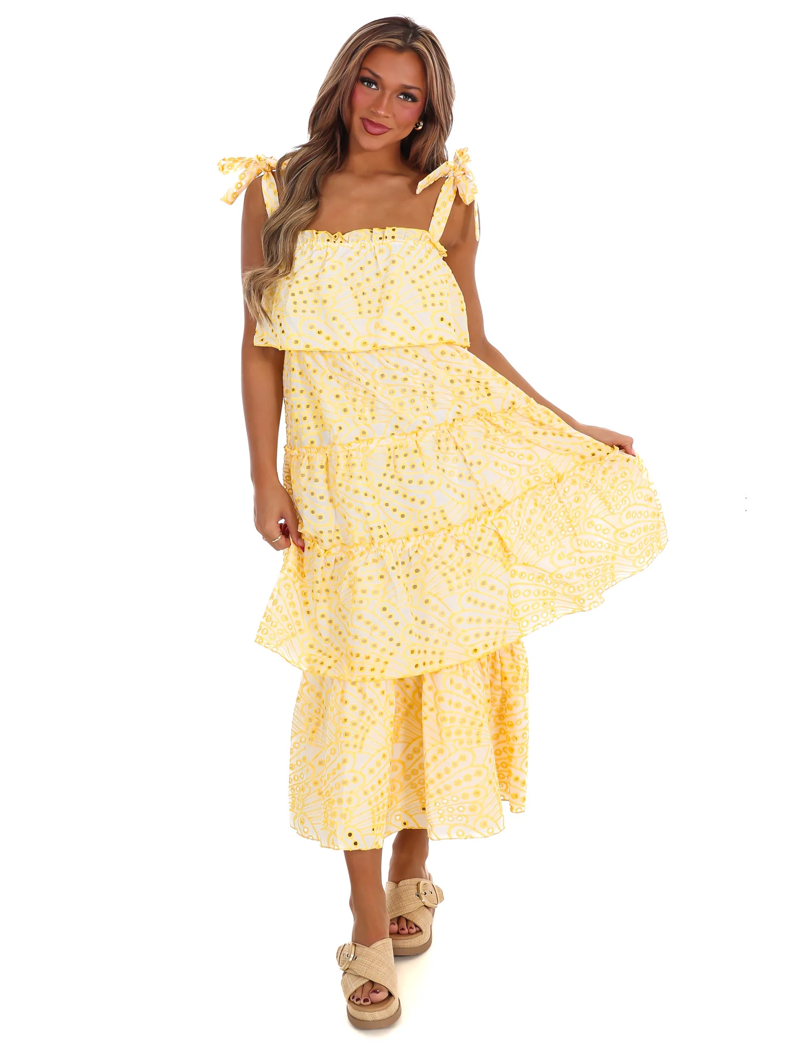 Make A Comeback Tiered Midi Dress - Image 4