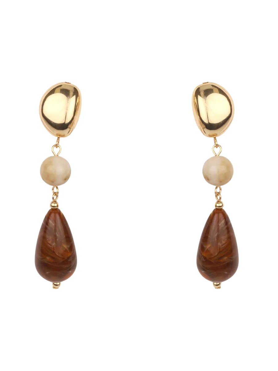 Marble Bead Post Earring
