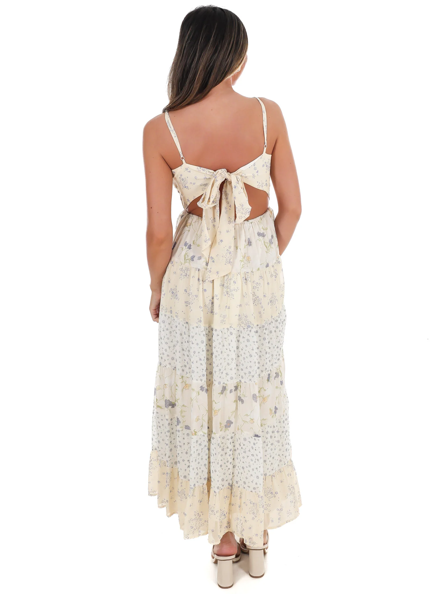Meadow Inspired Mixed Floral Midi Dress - Image 8