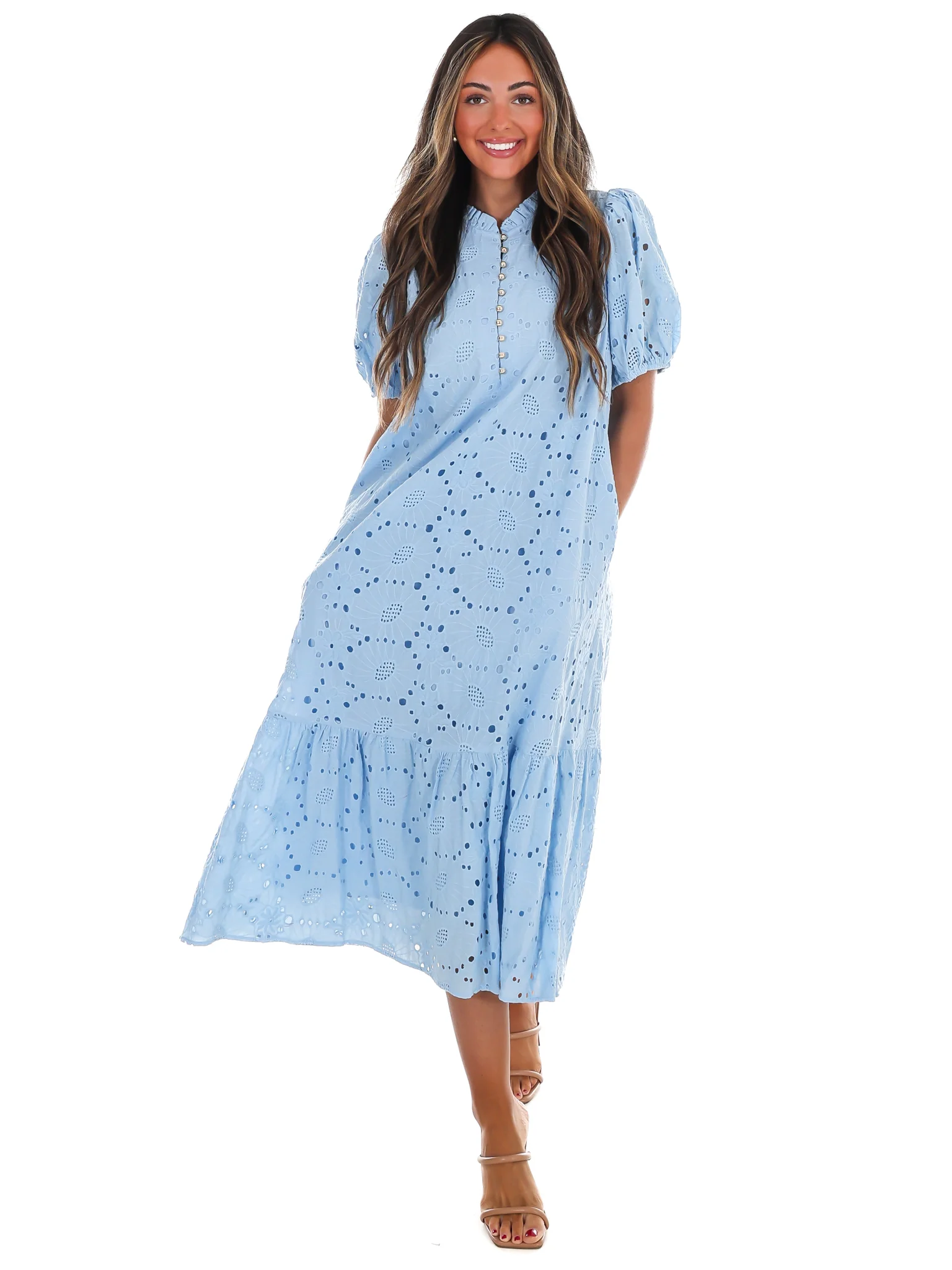 Meant to Be Eyelet Midi Dress - Image 3