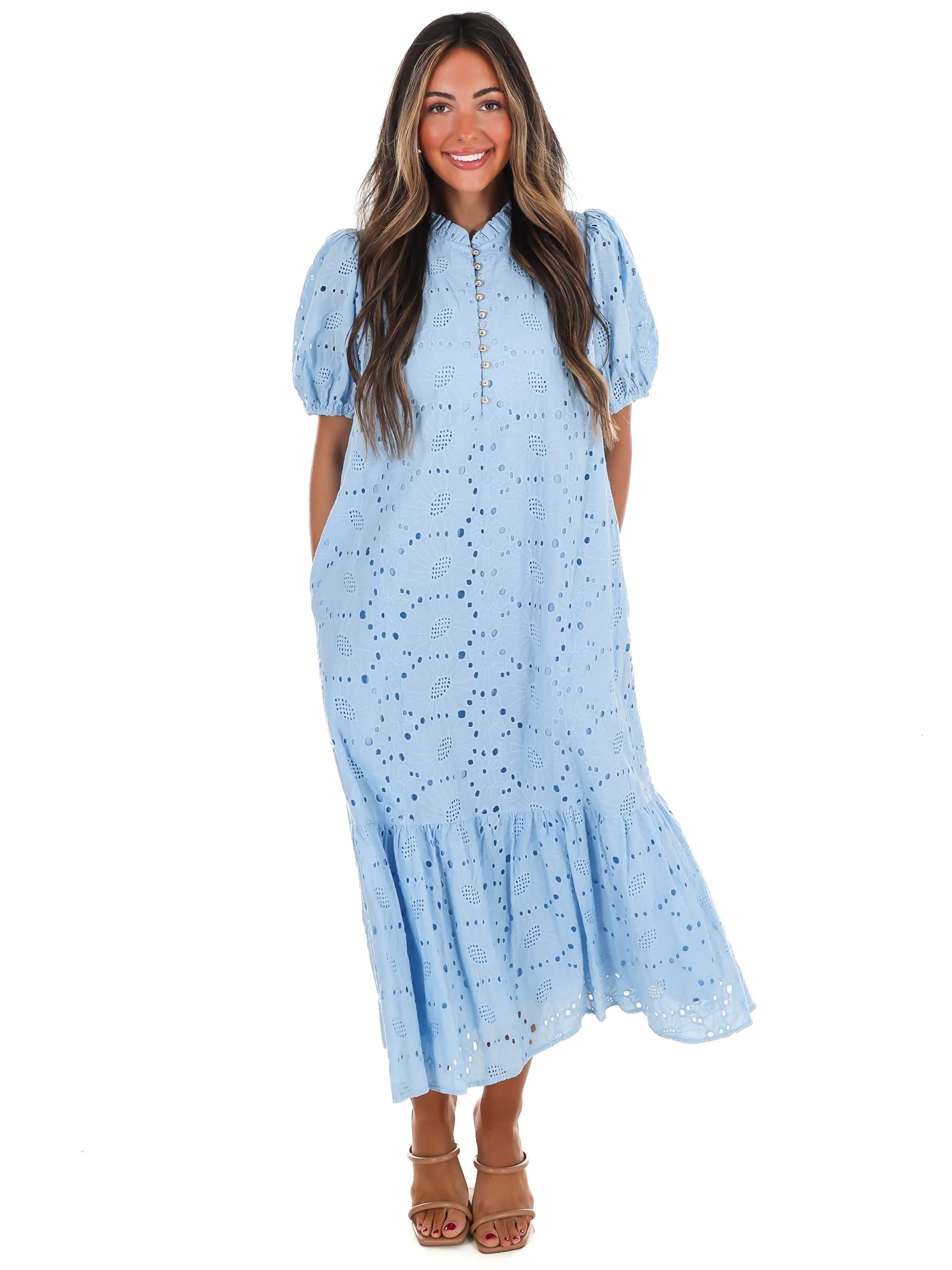 Meant to Be Eyelet Midi Dress - Image 5