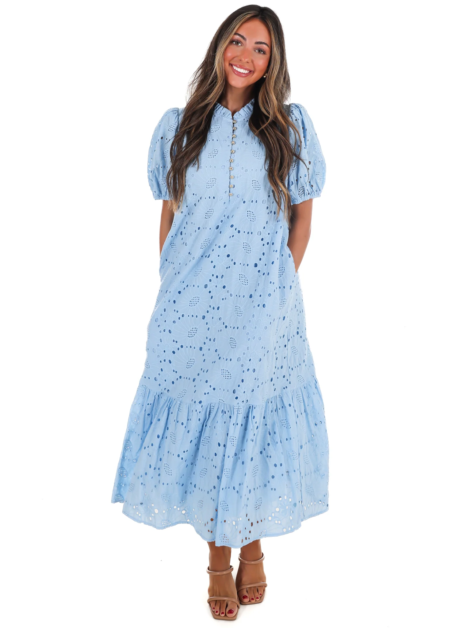 Meant to Be Eyelet Midi Dress - Image 6