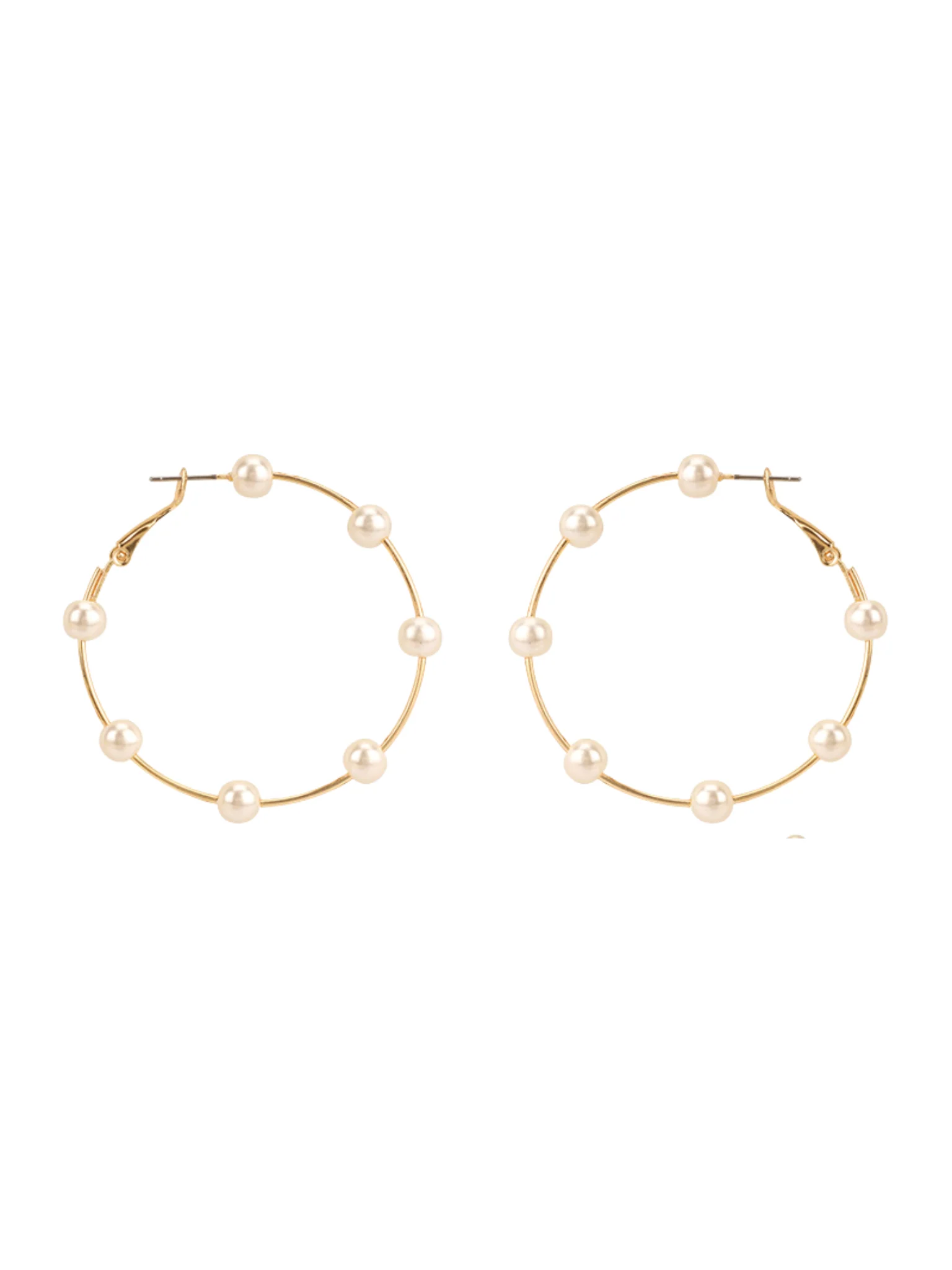 Medium Pearl Hoop Earrings
