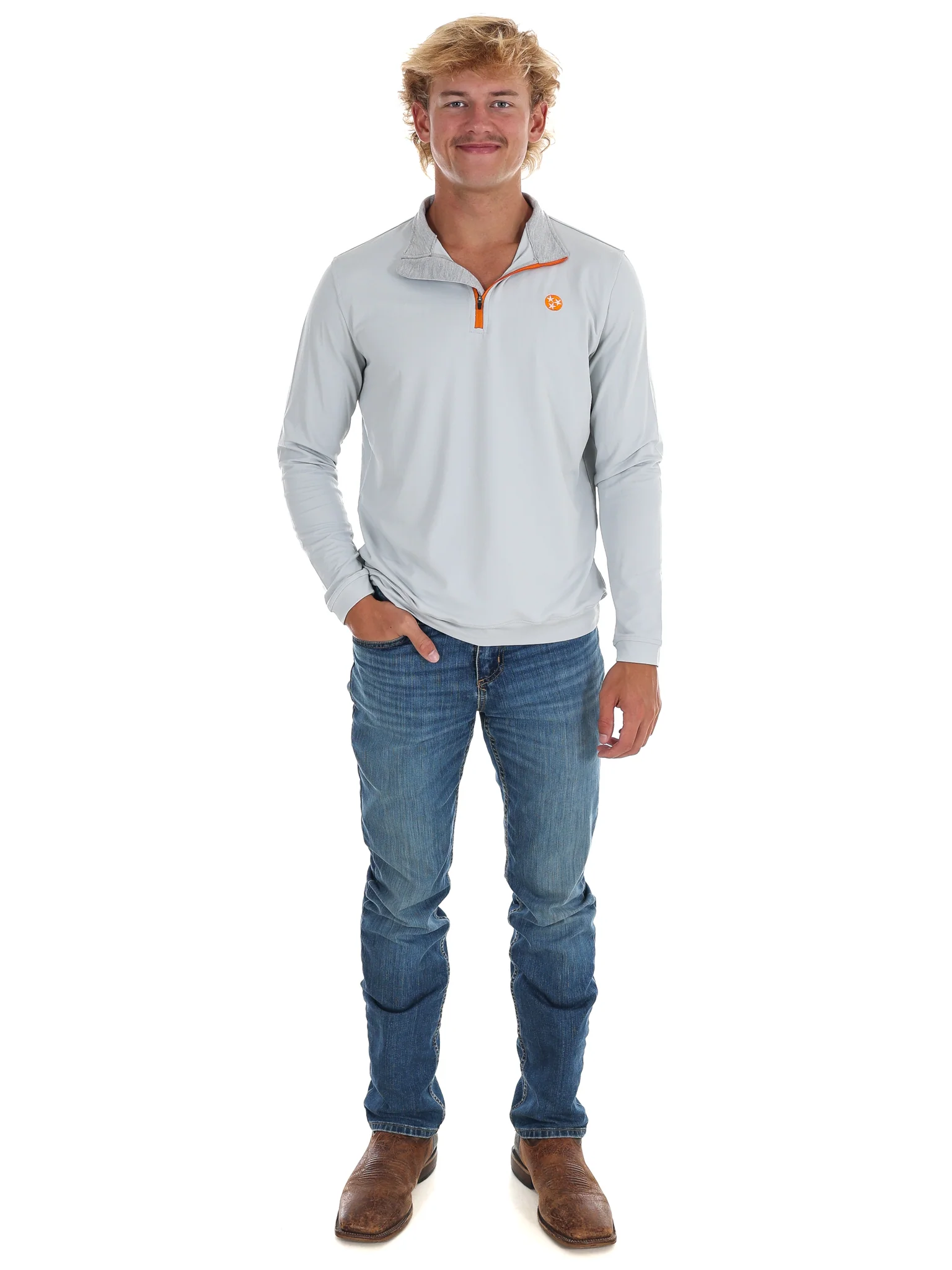 Men's Grey 1/4 Zip Pullover - Image 7