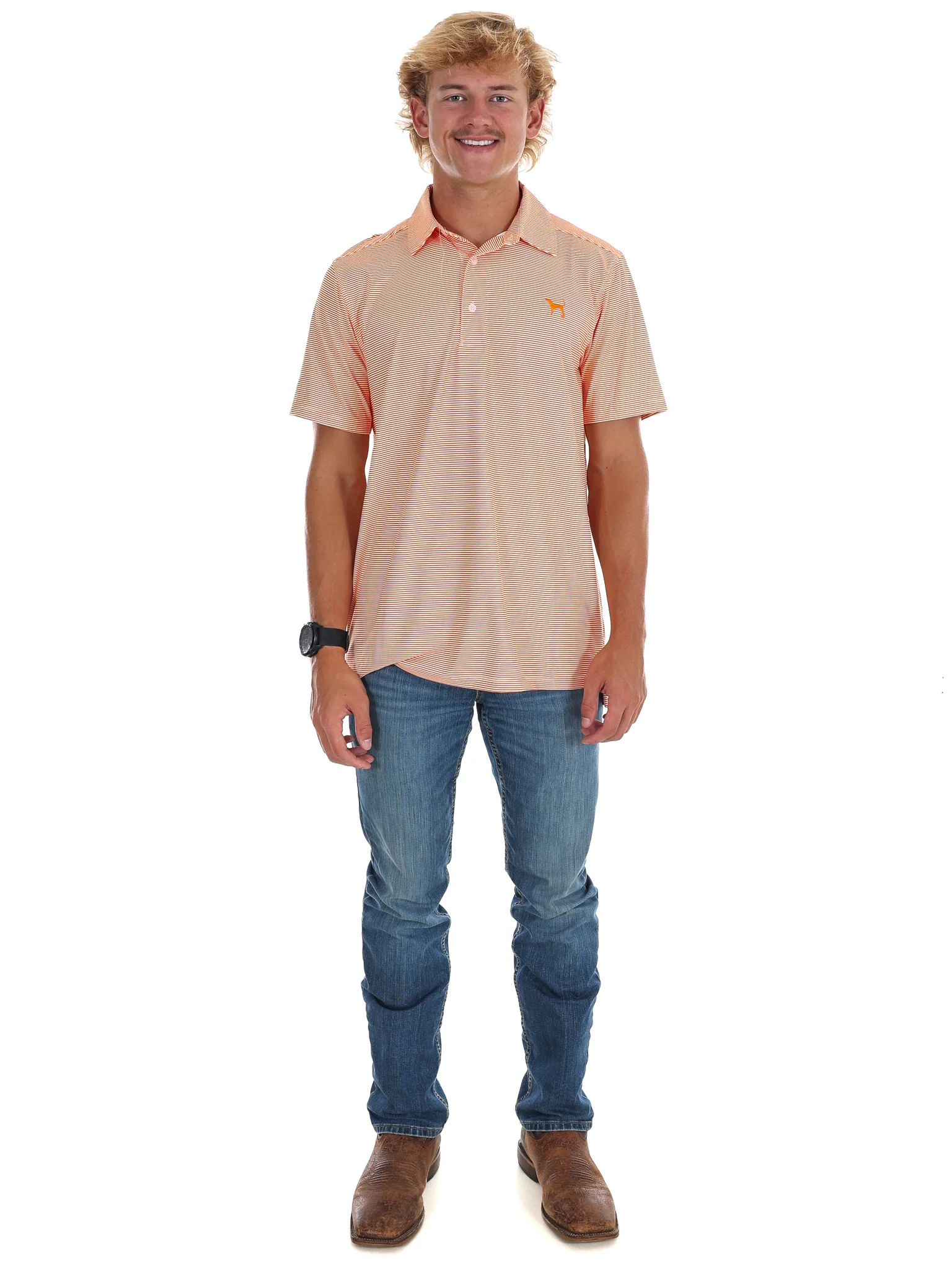 Men's Stripe Hound Dog Polo - Image 4