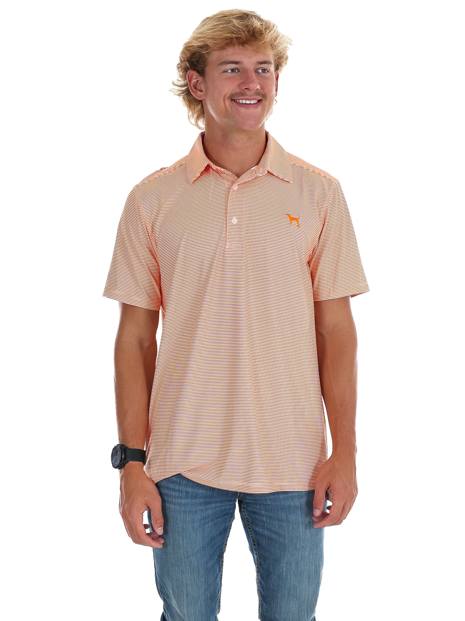 Men's Stripe Hound Dog Polo - Image 5