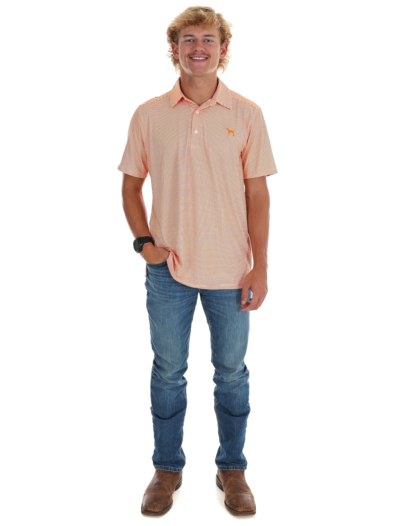 Men's Stripe Hound Dog Polo - Image 7