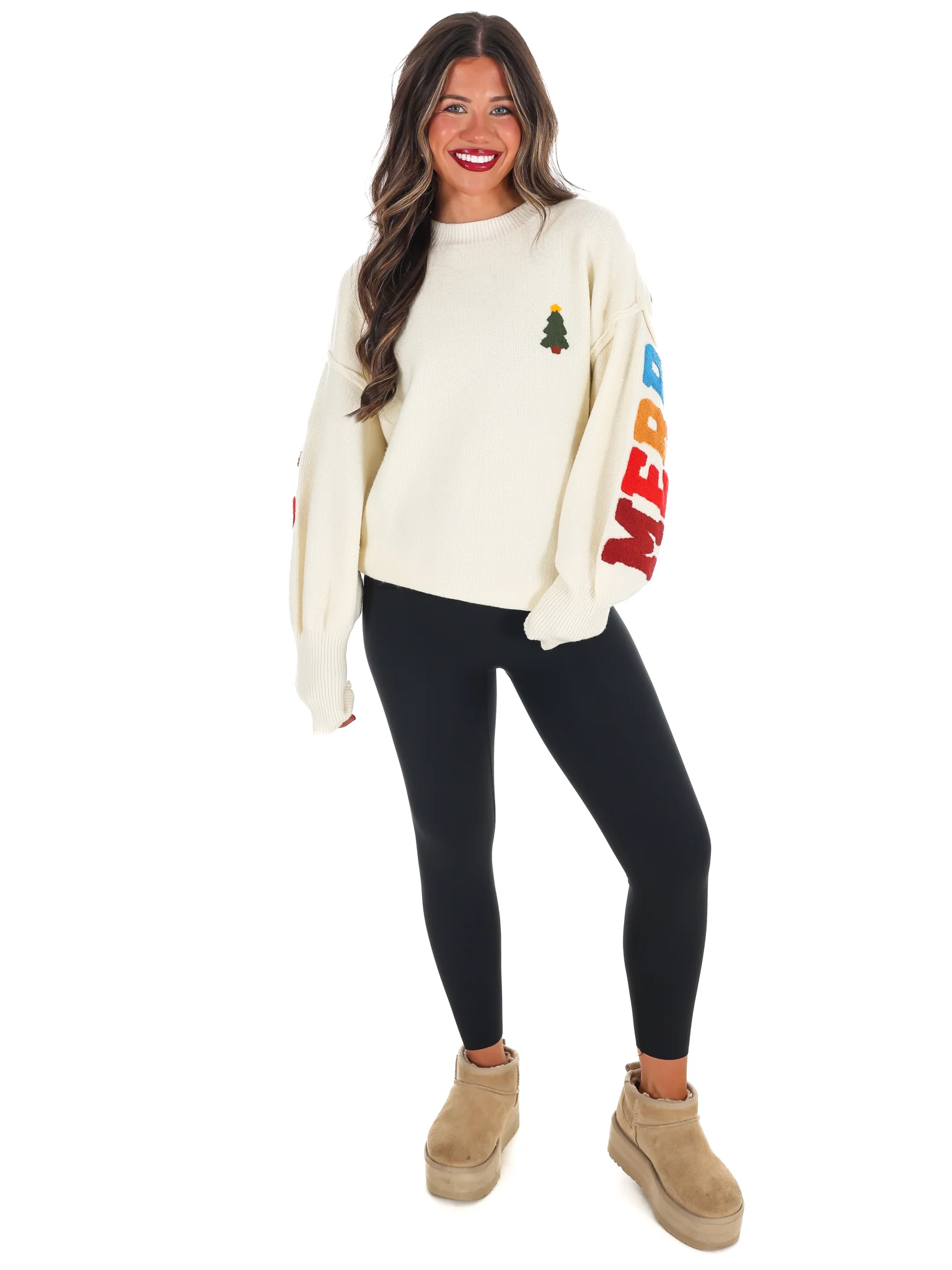 Merry Christmas Multicolor Knit Sweater - Image 11