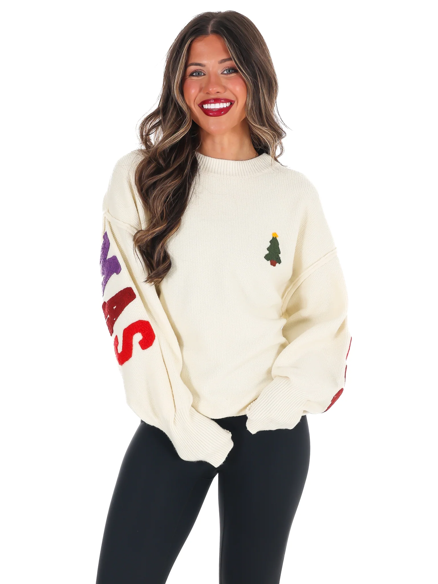 Merry Christmas Multicolor Knit Sweater - Image 12