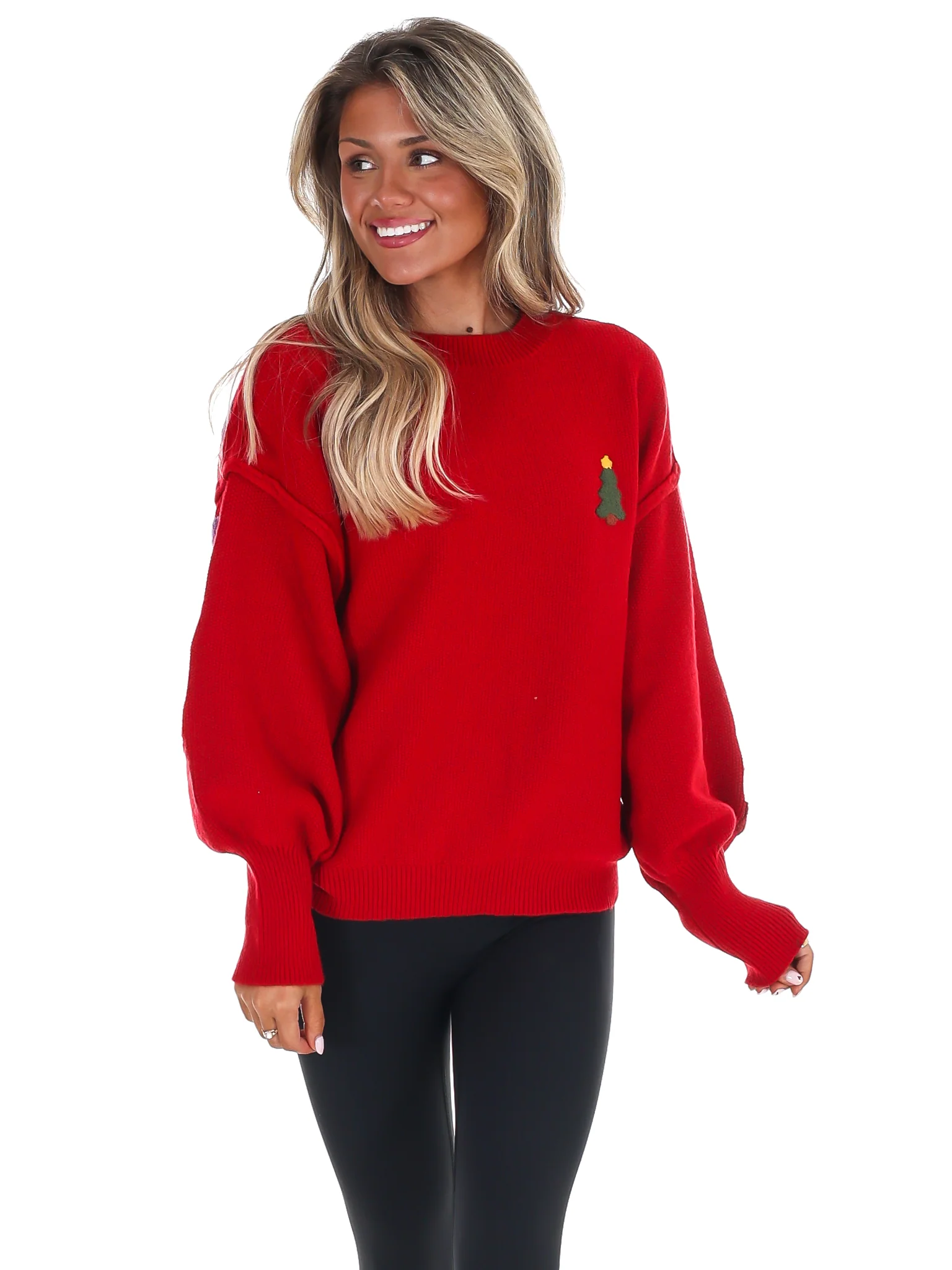 Merry Christmas Multicolor Knit Sweater - Image 3