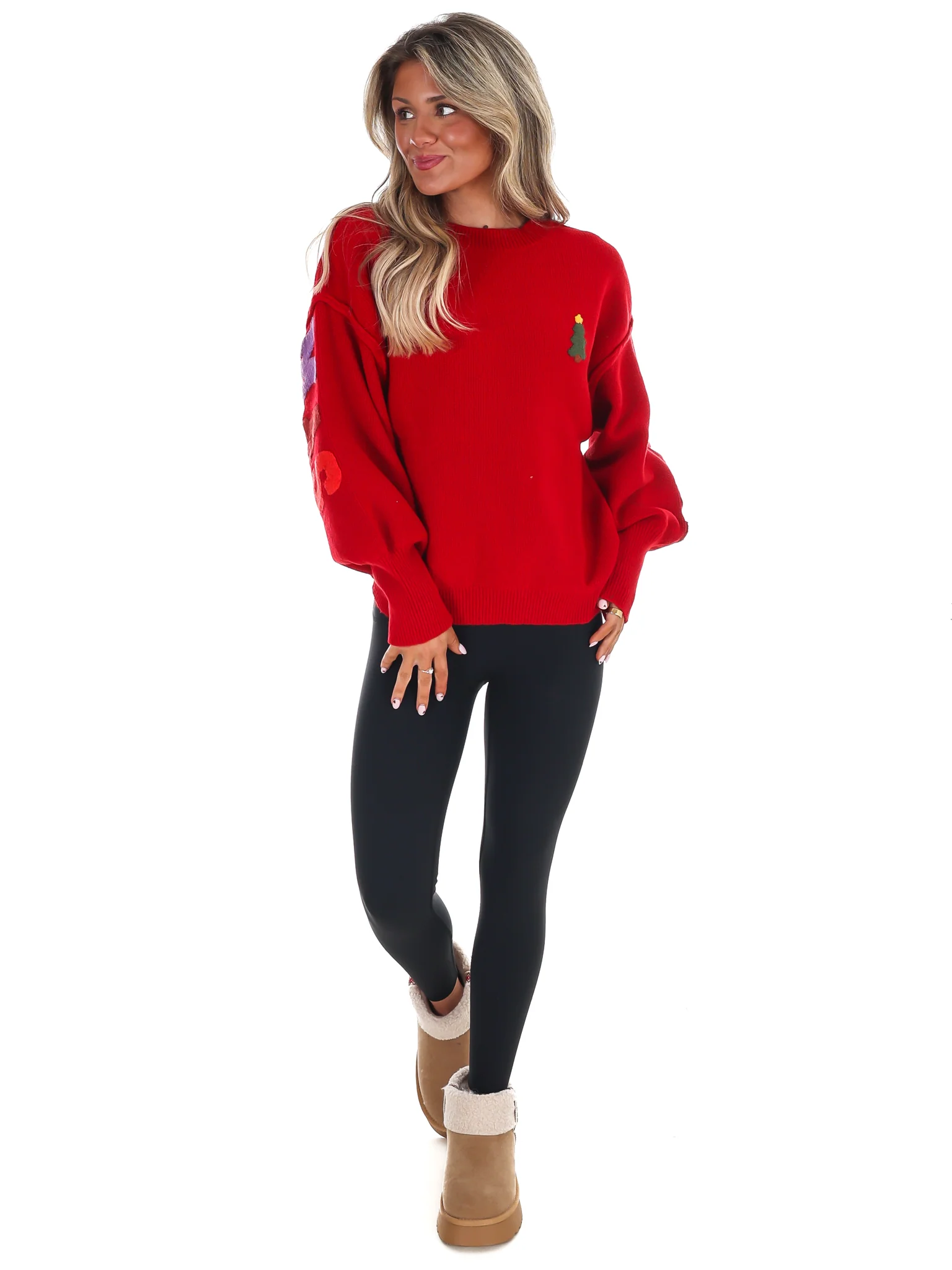 Merry Christmas Multicolor Knit Sweater - Image 4