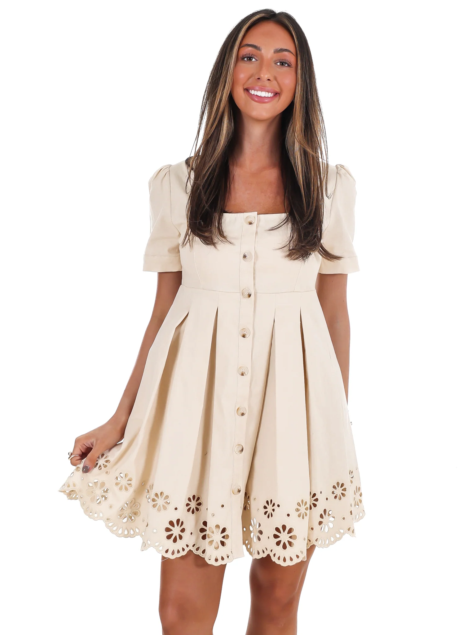 Met Your Match Eyelet Mini Dress - Image 5