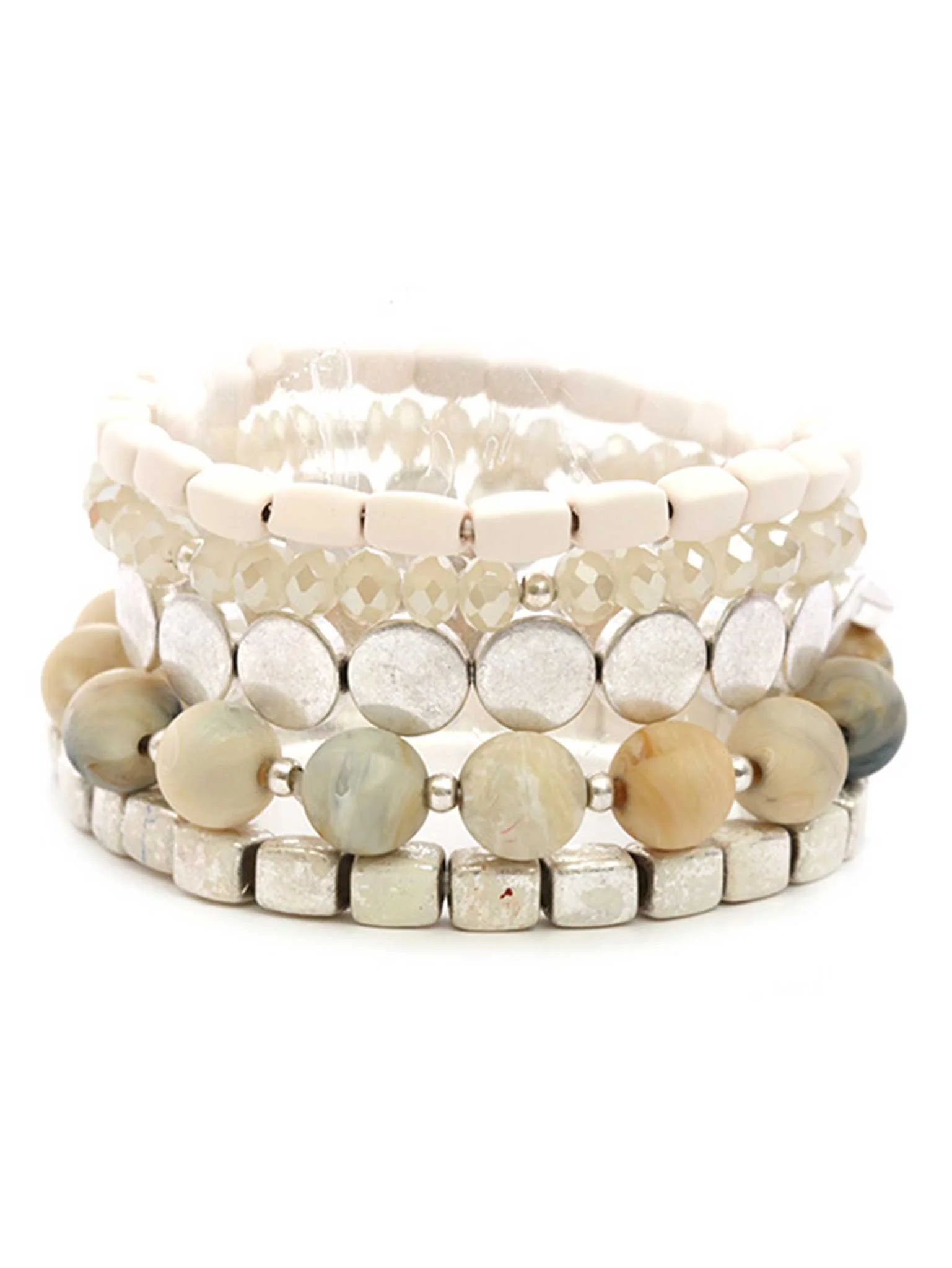 Metal & Acrylic Multi Elastic Bracelet