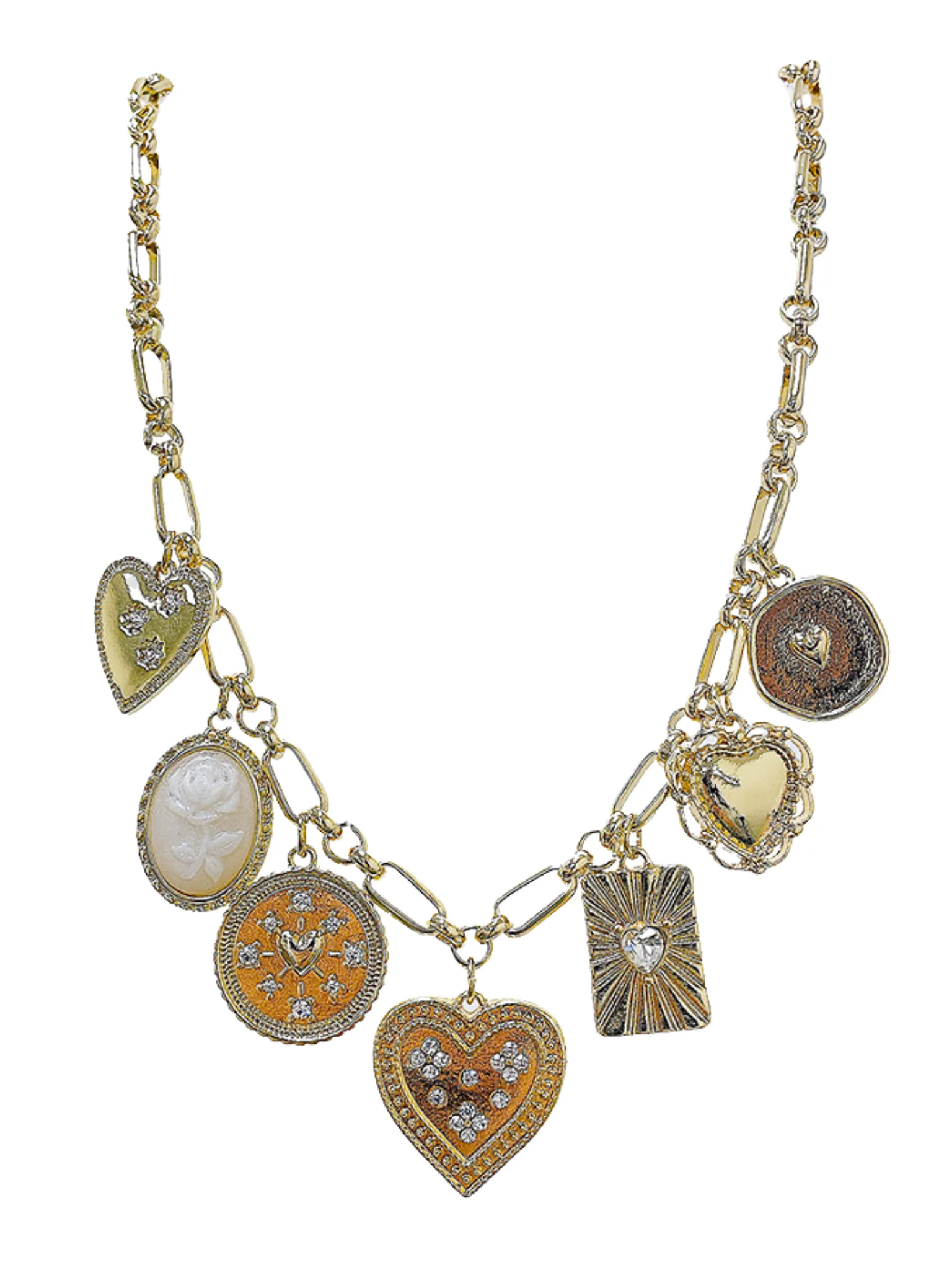 Metal Chunky Charm Necklace