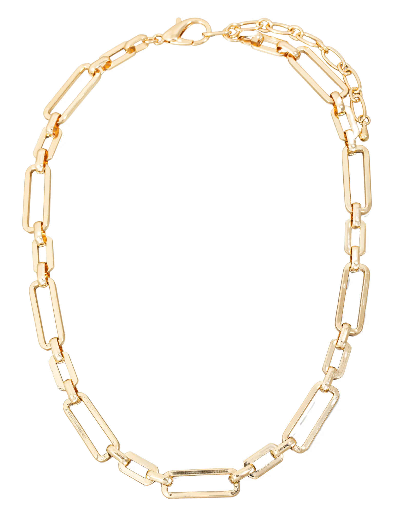 Metallic Rectangle Chain Link Necklace