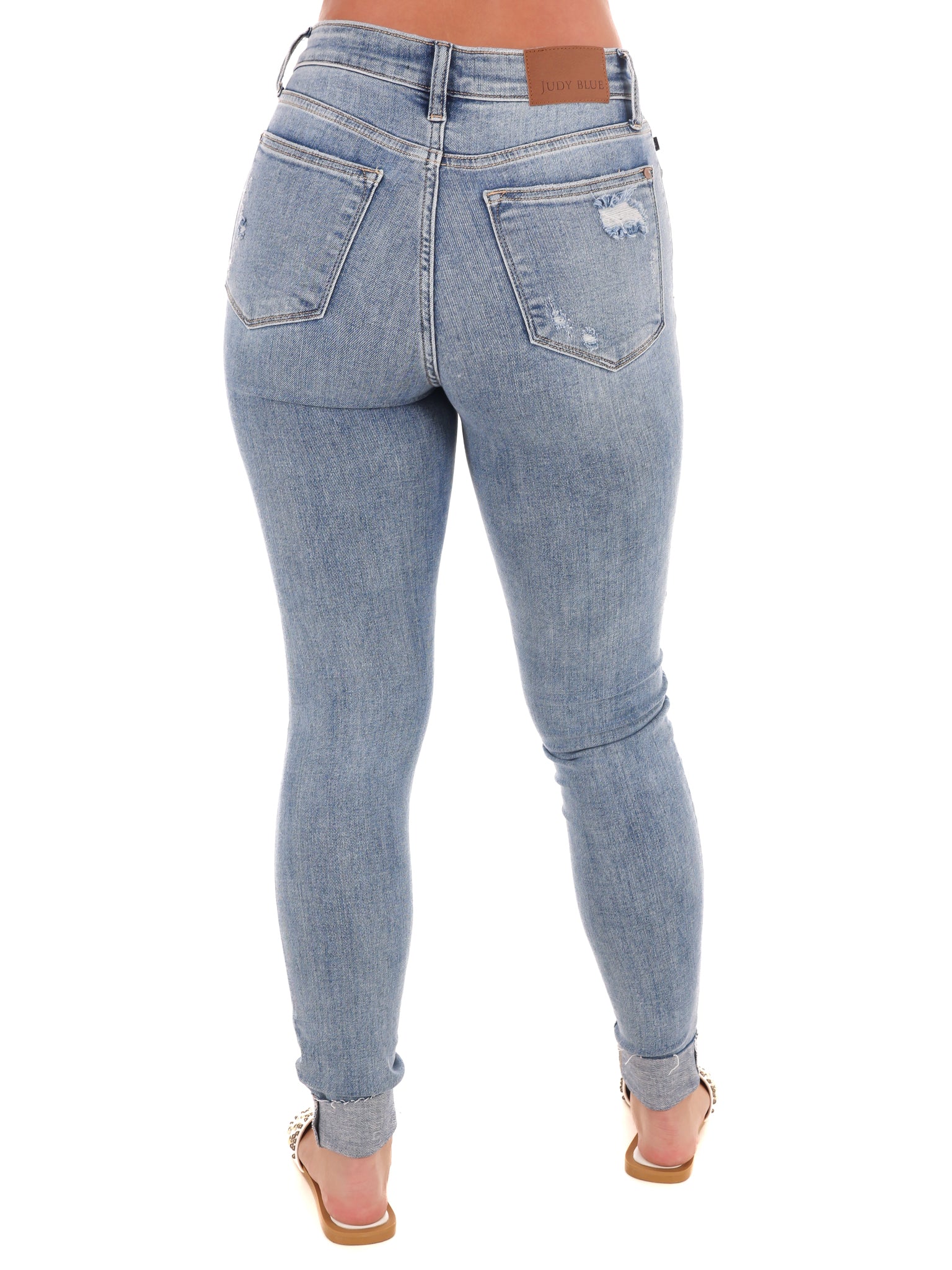 Mid Rise Destroy Skinny Jeans - Image 3