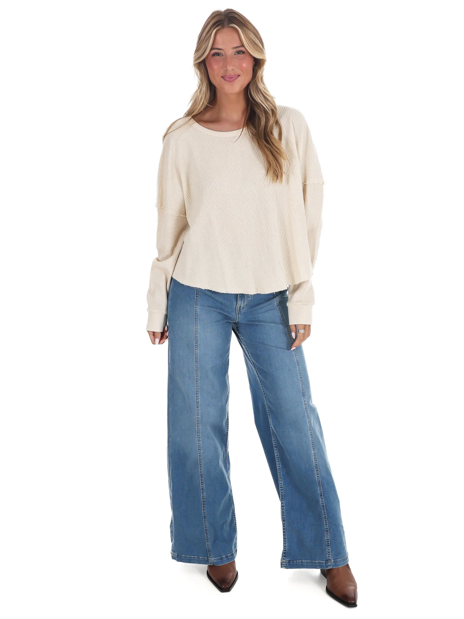 Mineral Mist Waffle Knit Top - Image 2