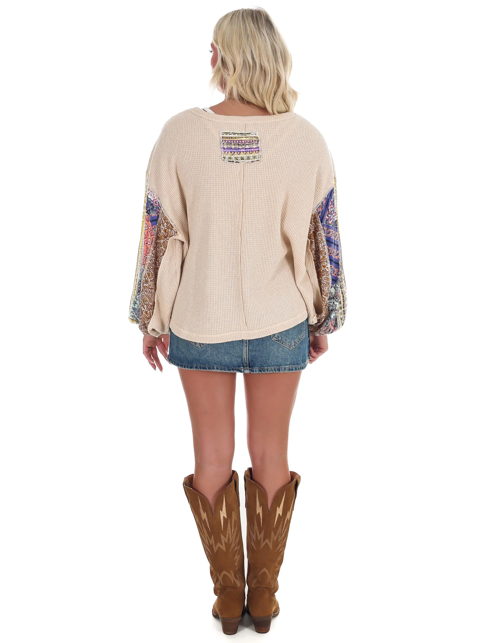 Mix Print Washed Thermal Top - Image 9