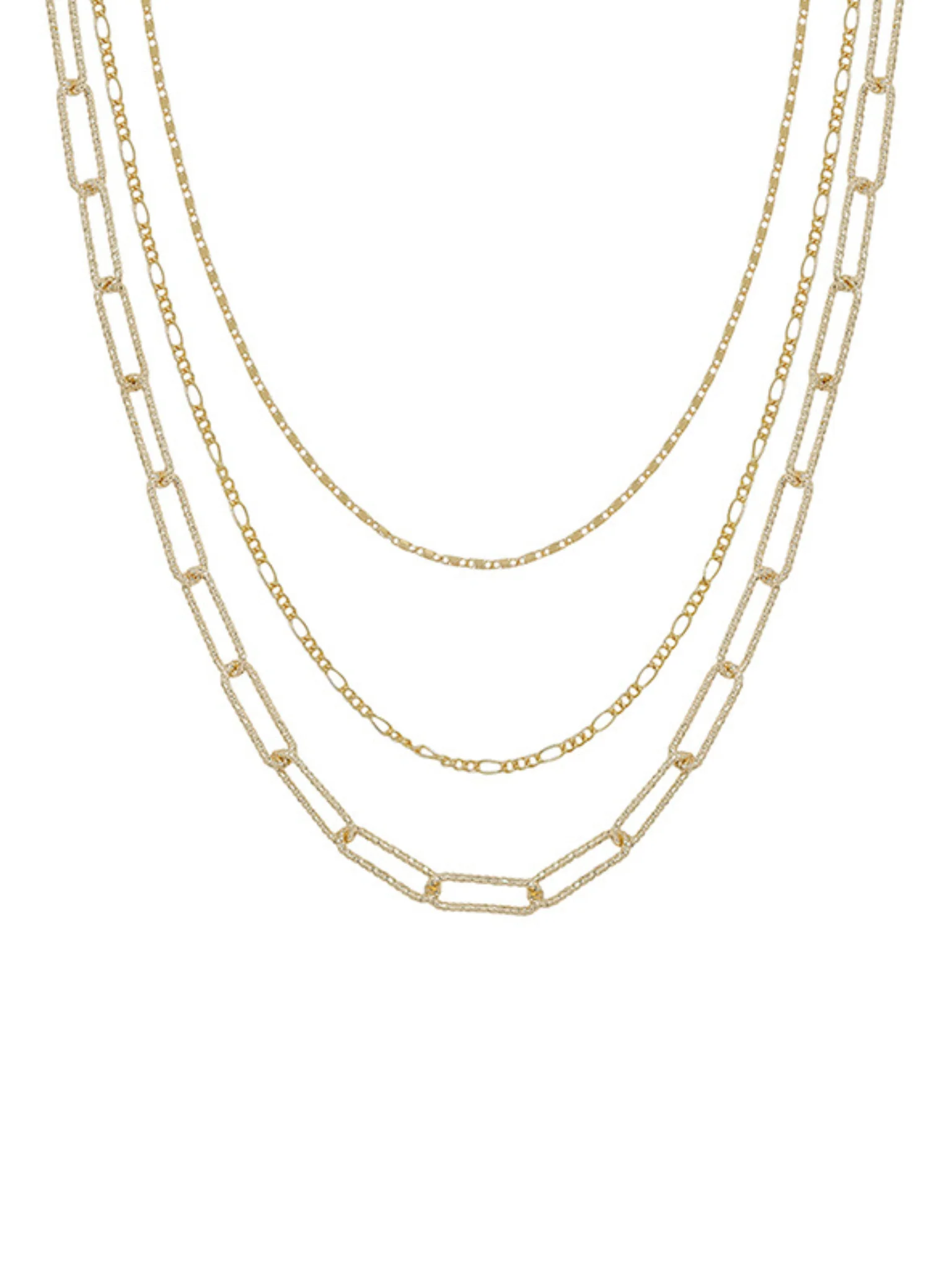 Multi Chain 3 Layered Short Necklace