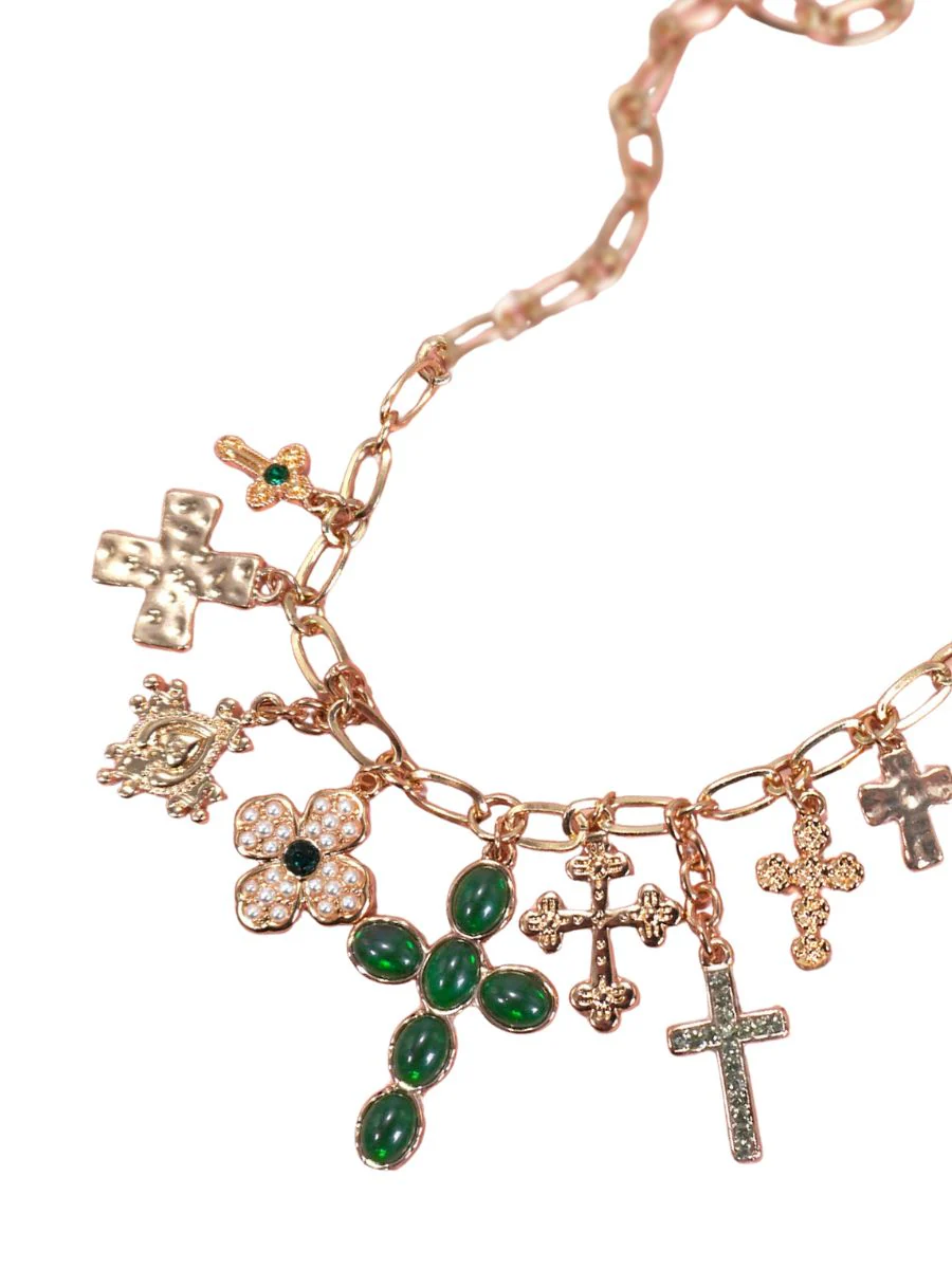 Multi Cross Charm Necklace