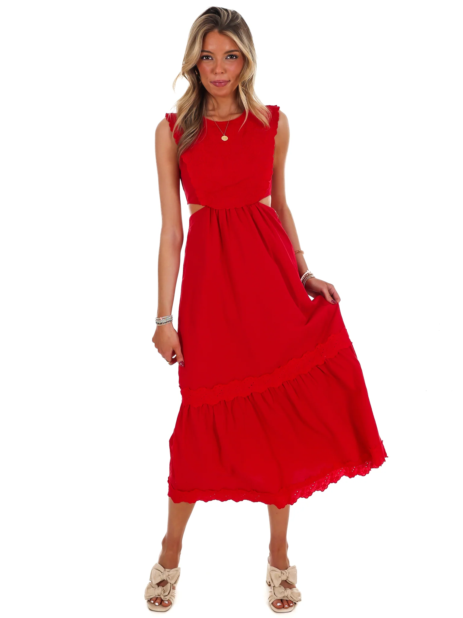 Must Be Love Embroidered Cut Out Maxi Dress - Image 4