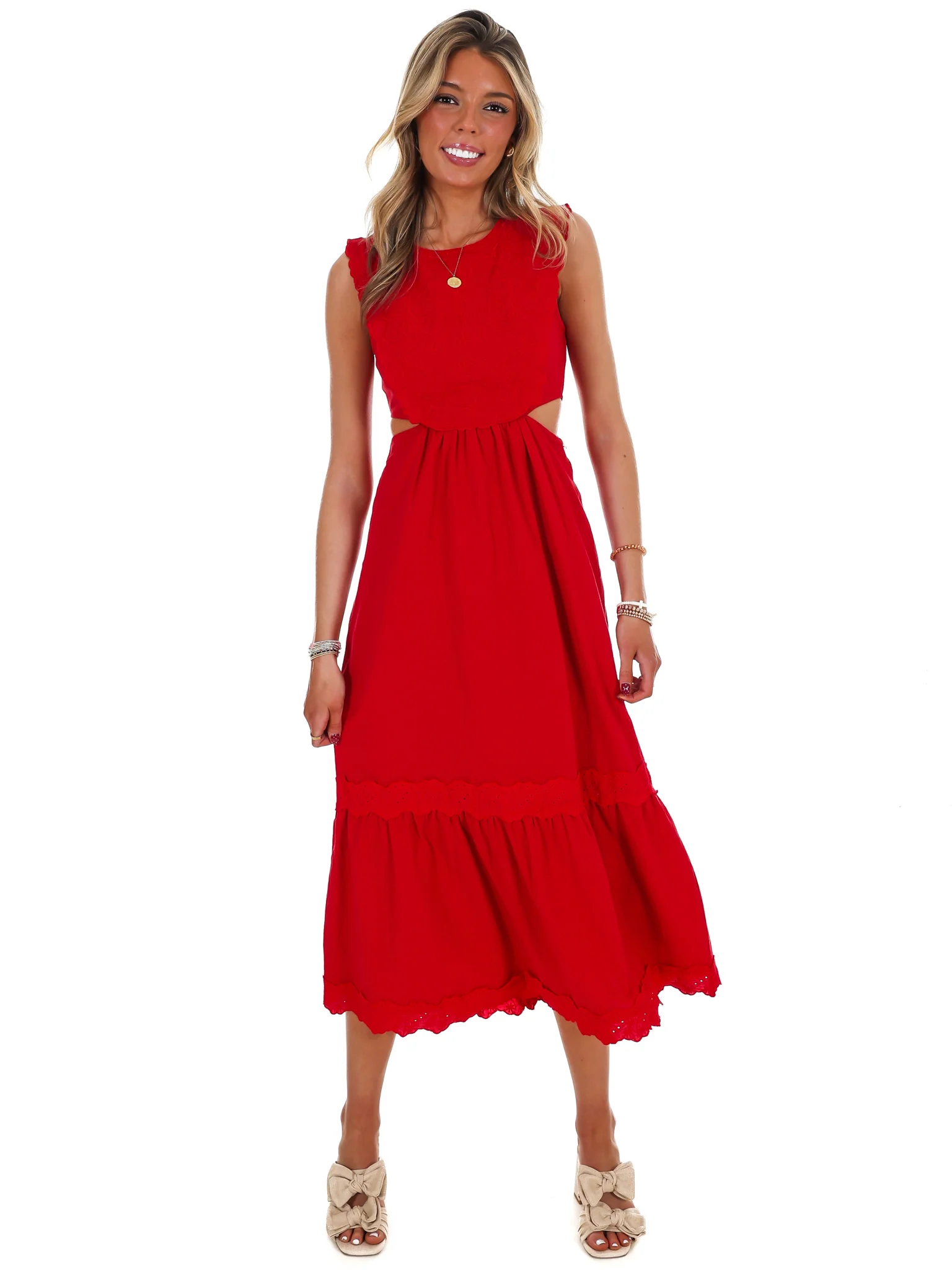 Must Be Love Embroidered Cut Out Maxi Dress - Image 5
