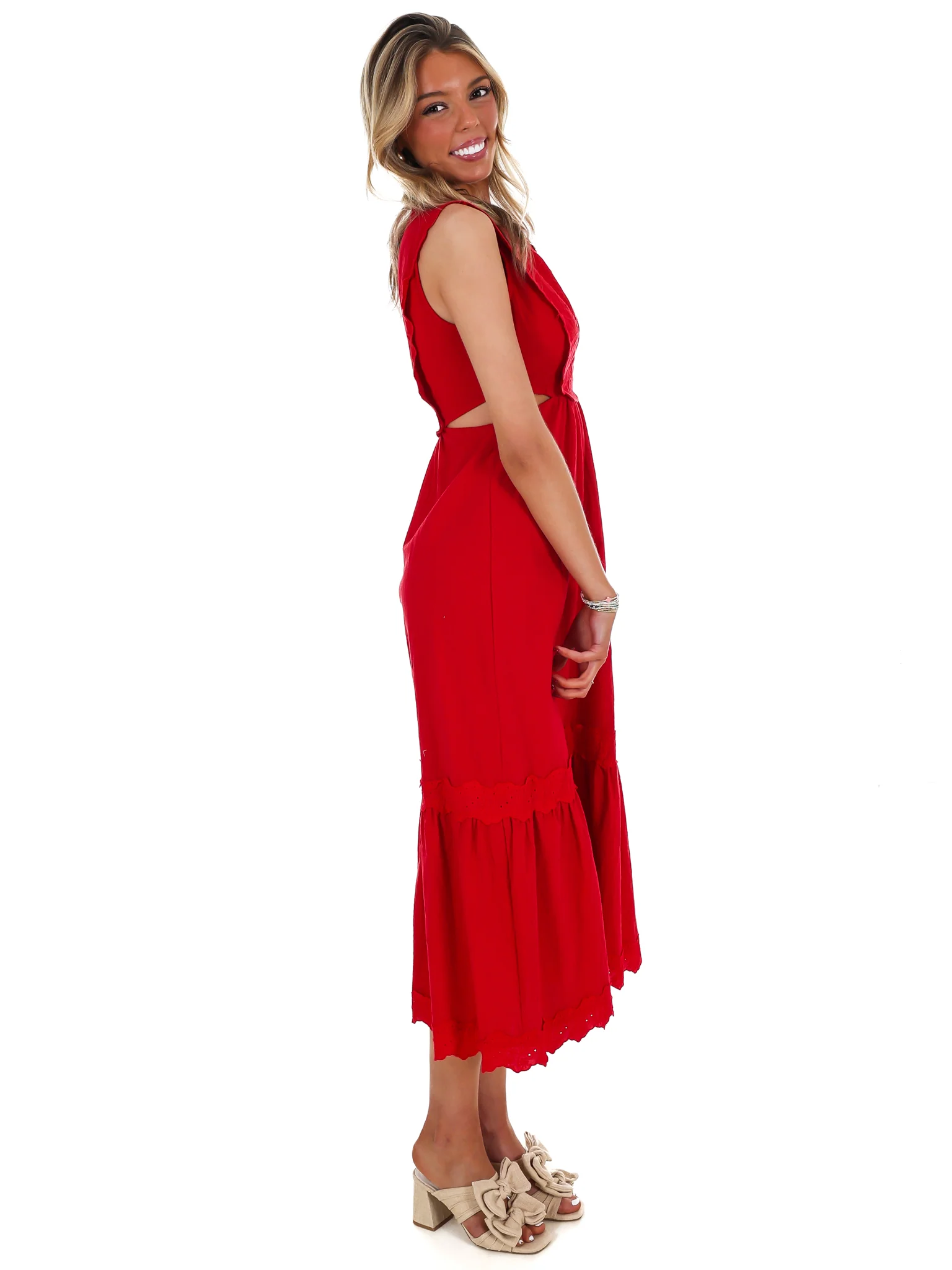 Must Be Love Embroidered Cut Out Maxi Dress - Image 8