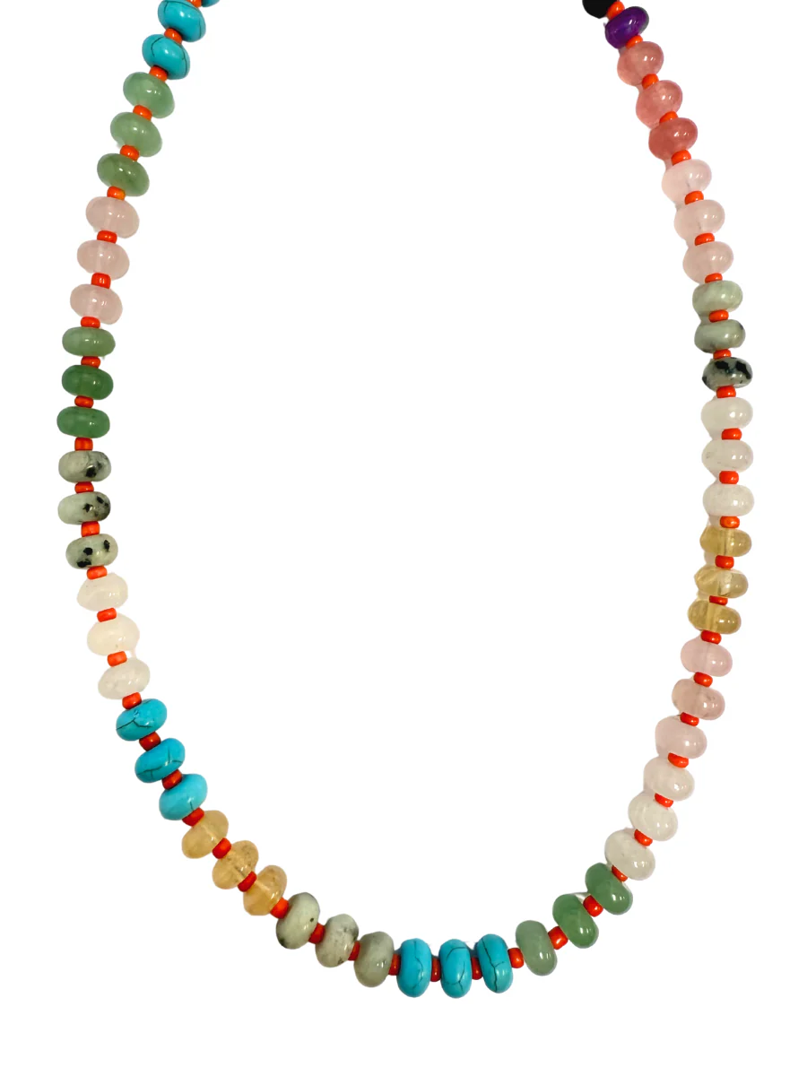 Natural Stone Beaded Necklace - Image 3
