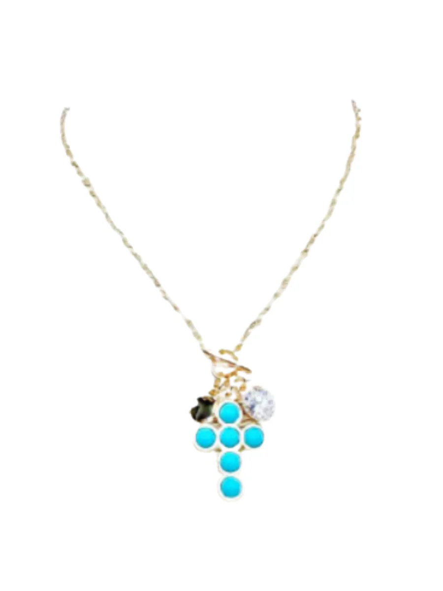 Natural Stone Cross Necklace - Image 2